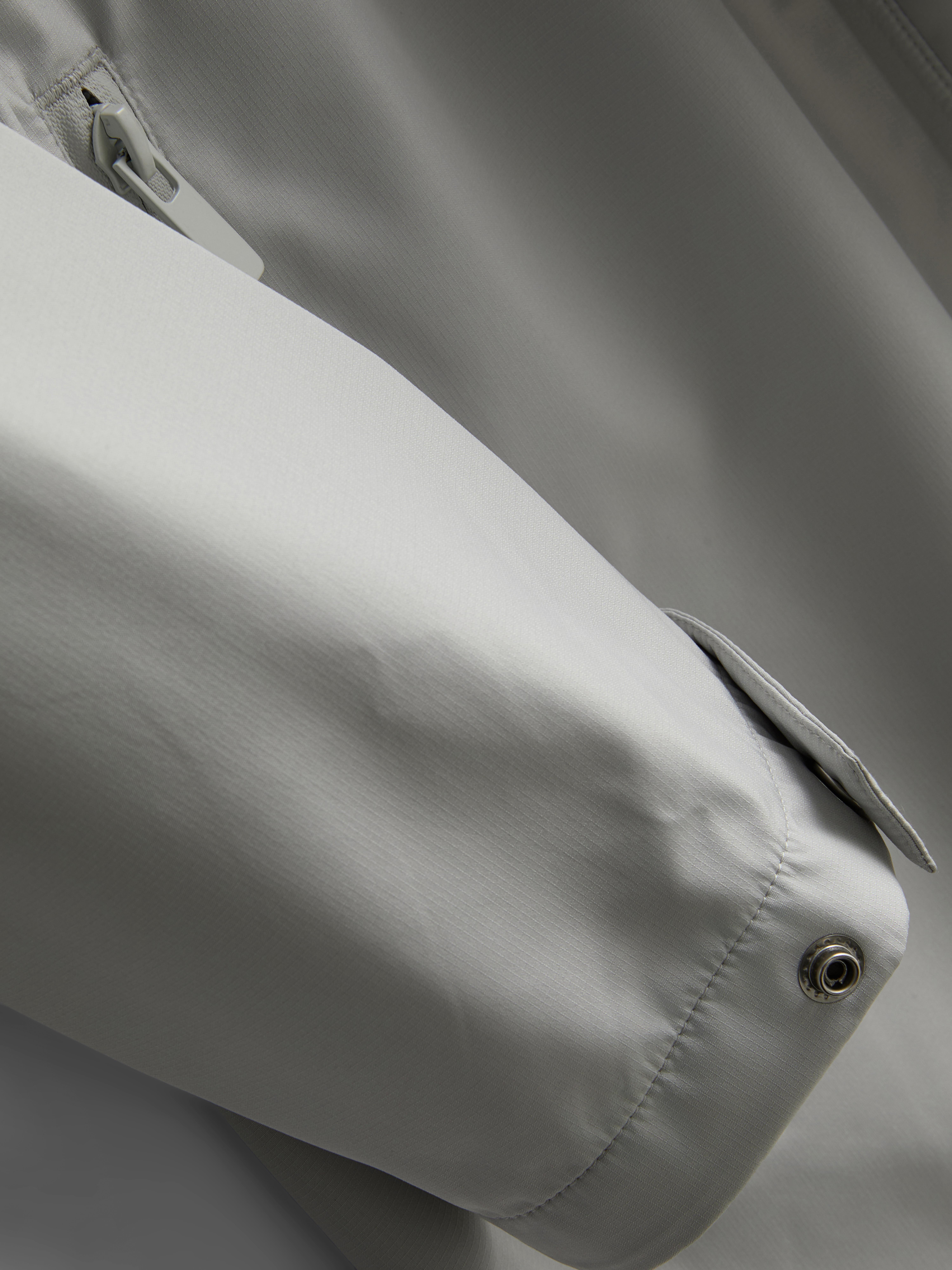 Cinch Detail Longline Raincoat - Light Gray