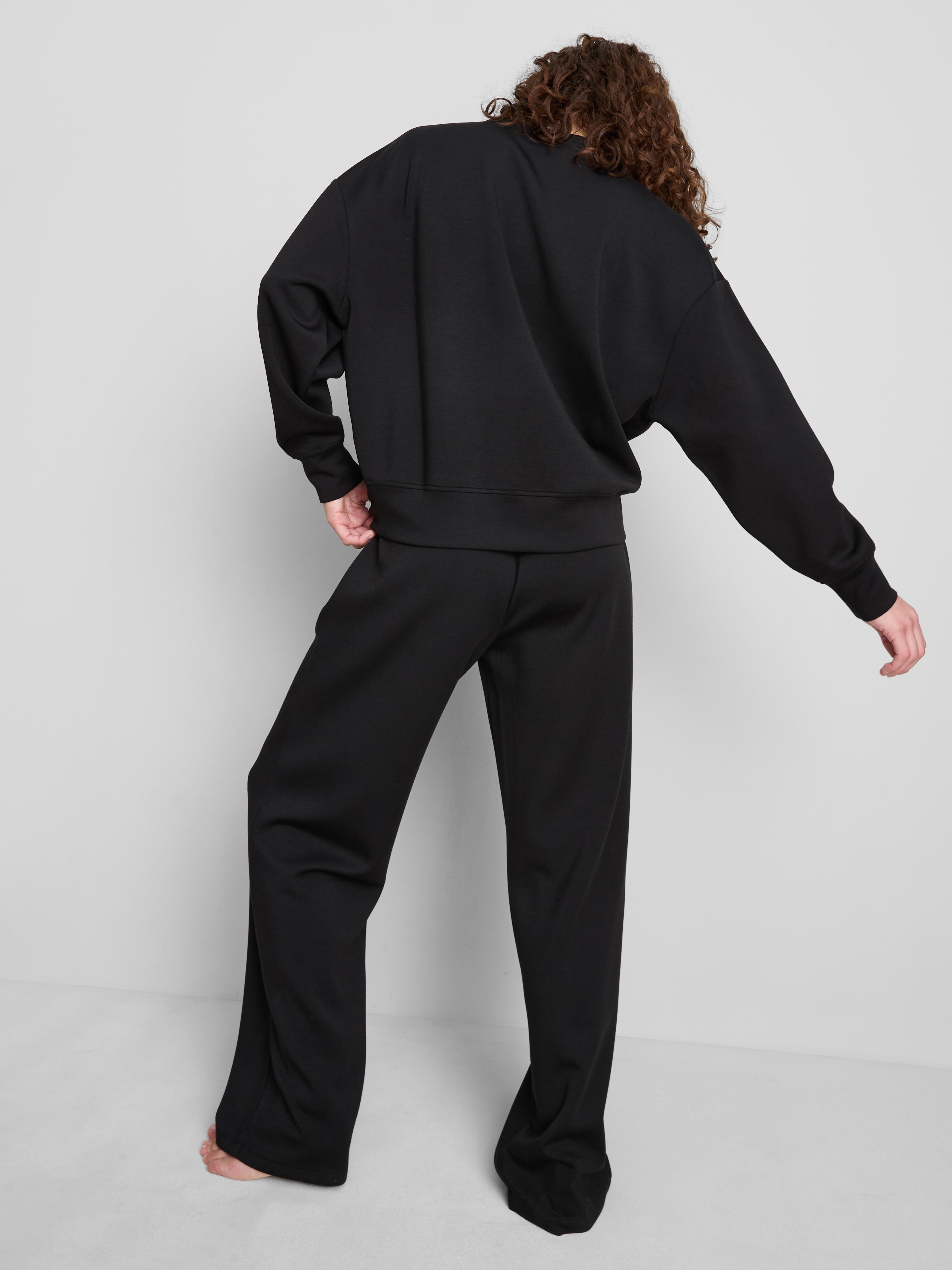 Modal-Blend Crewneck Sweatshirt - Black
