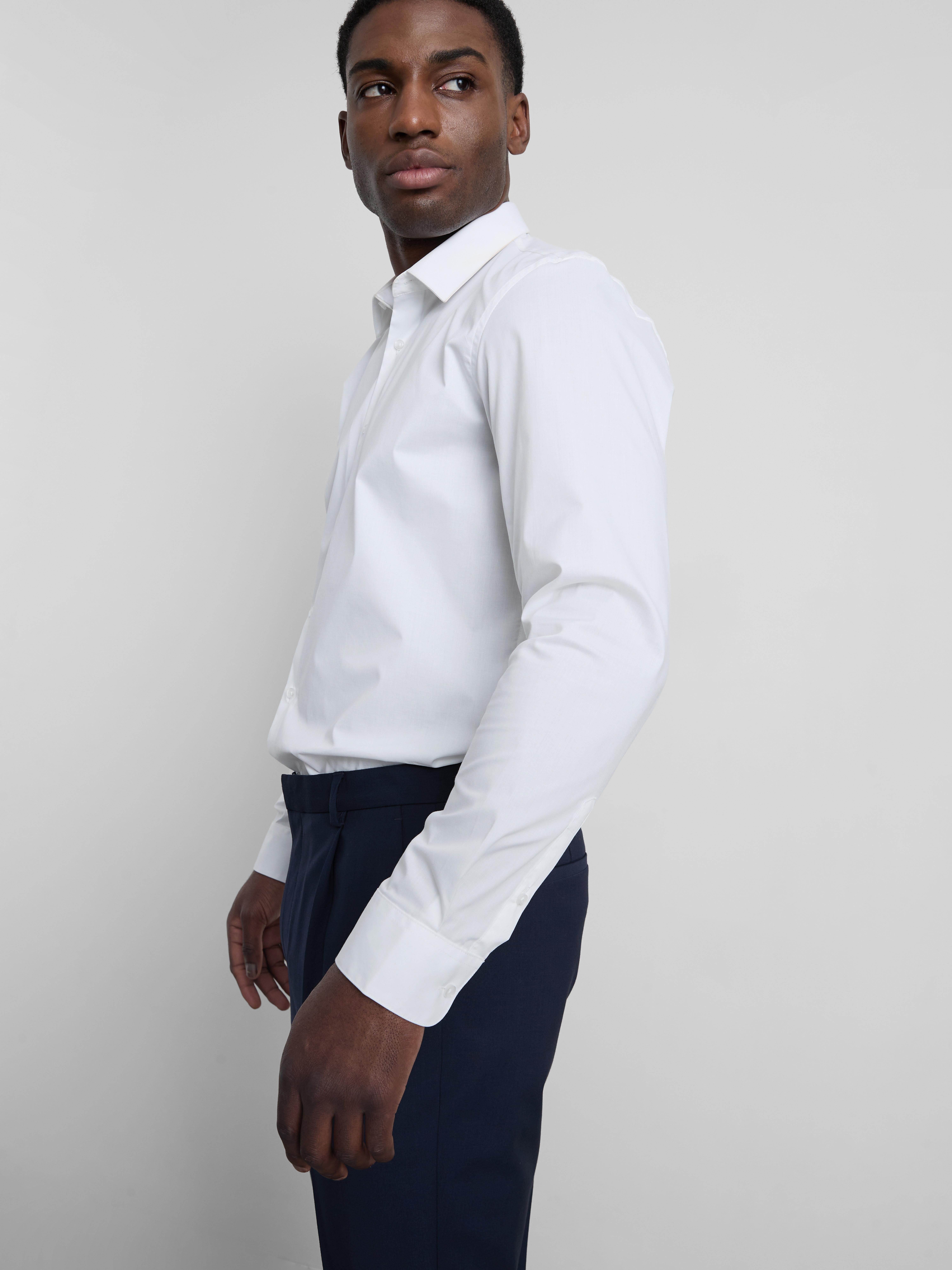 Stretch Regular Fit Shirt - White