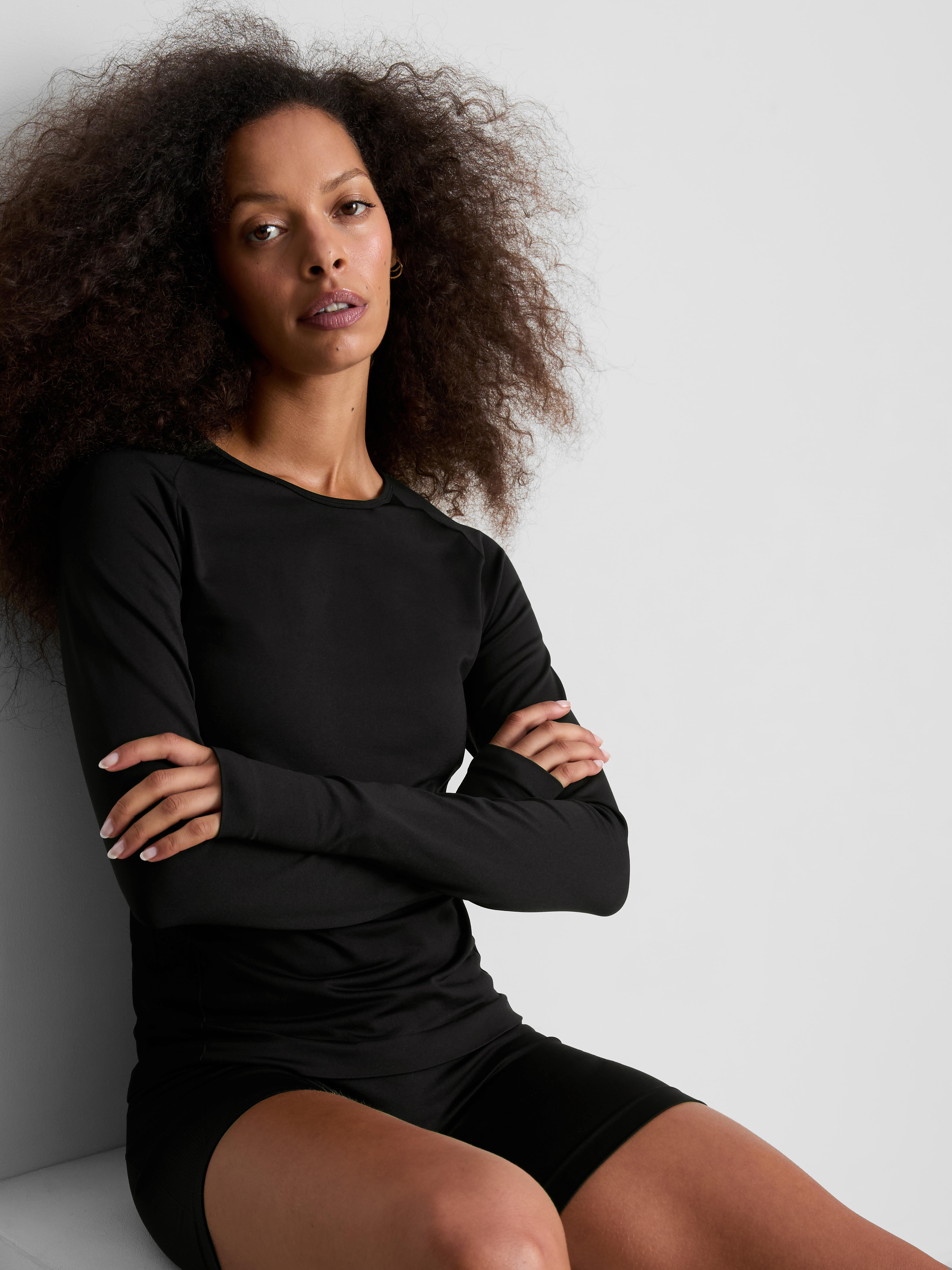 Seamless Long Sleeve Active Top - Black