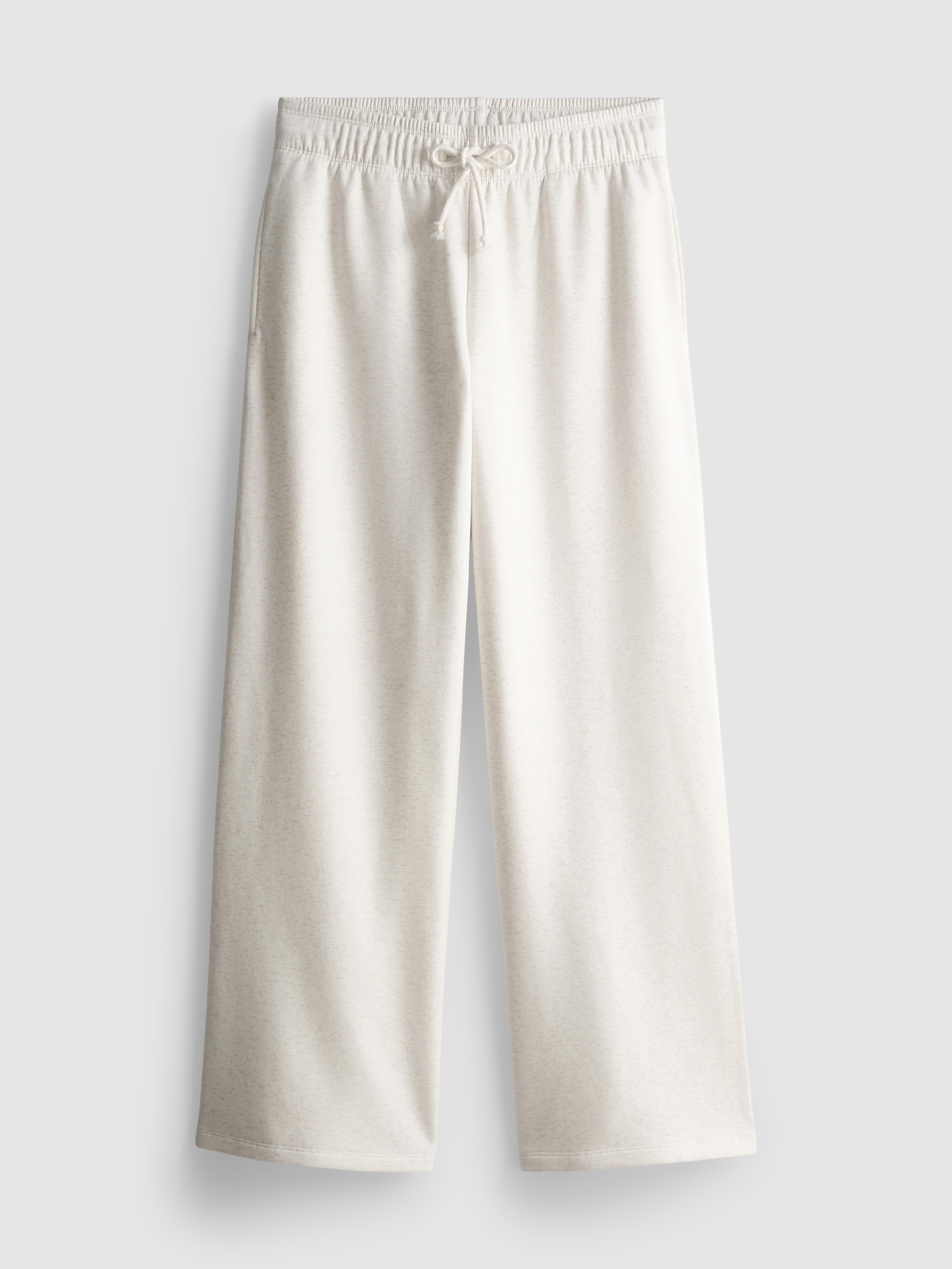 Cotton-Rich Wide-Leg Appliqué Joggers - Oatmeal