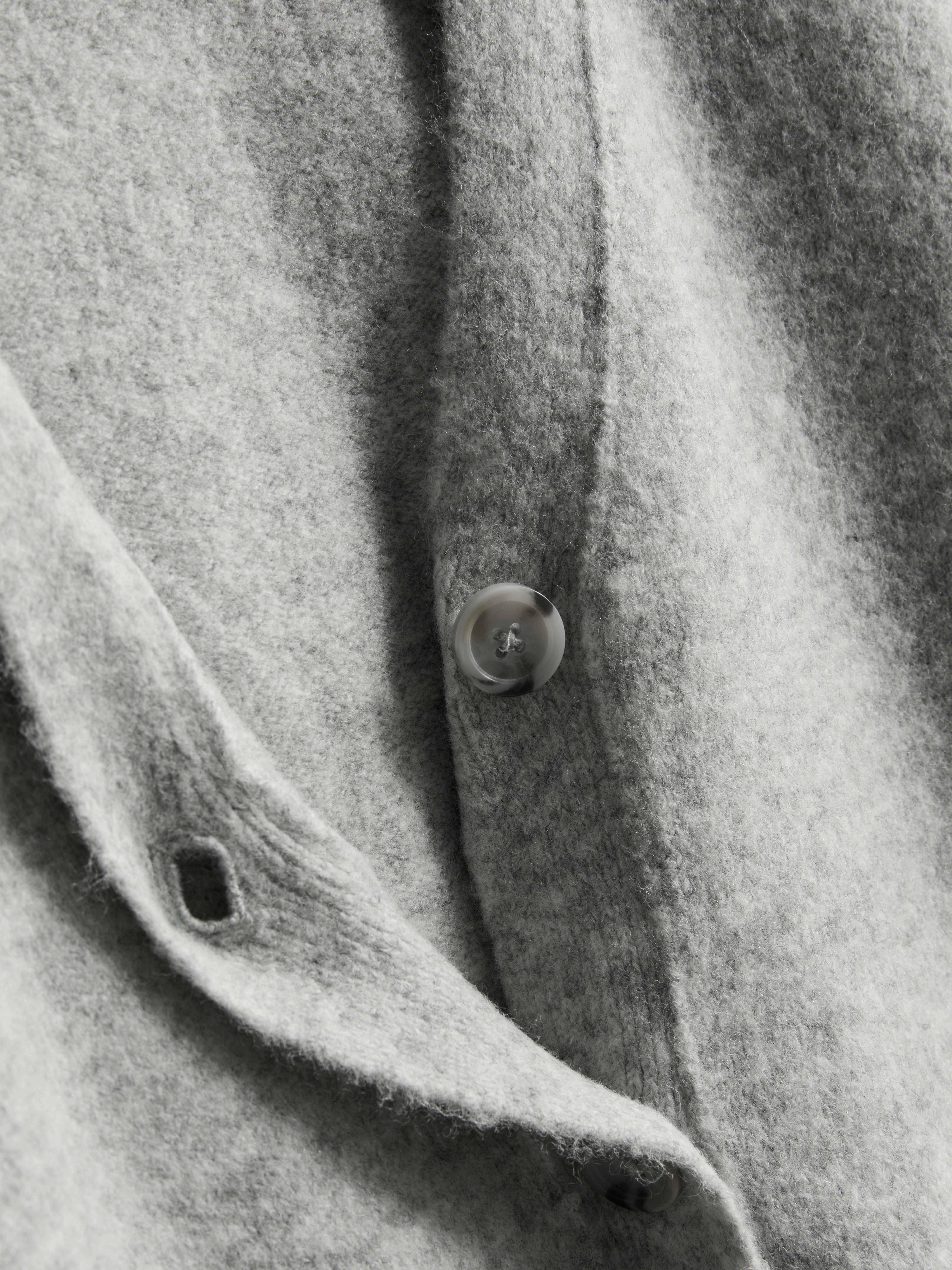 Wool-Blend Boyfriend Cardigan - Light Gray