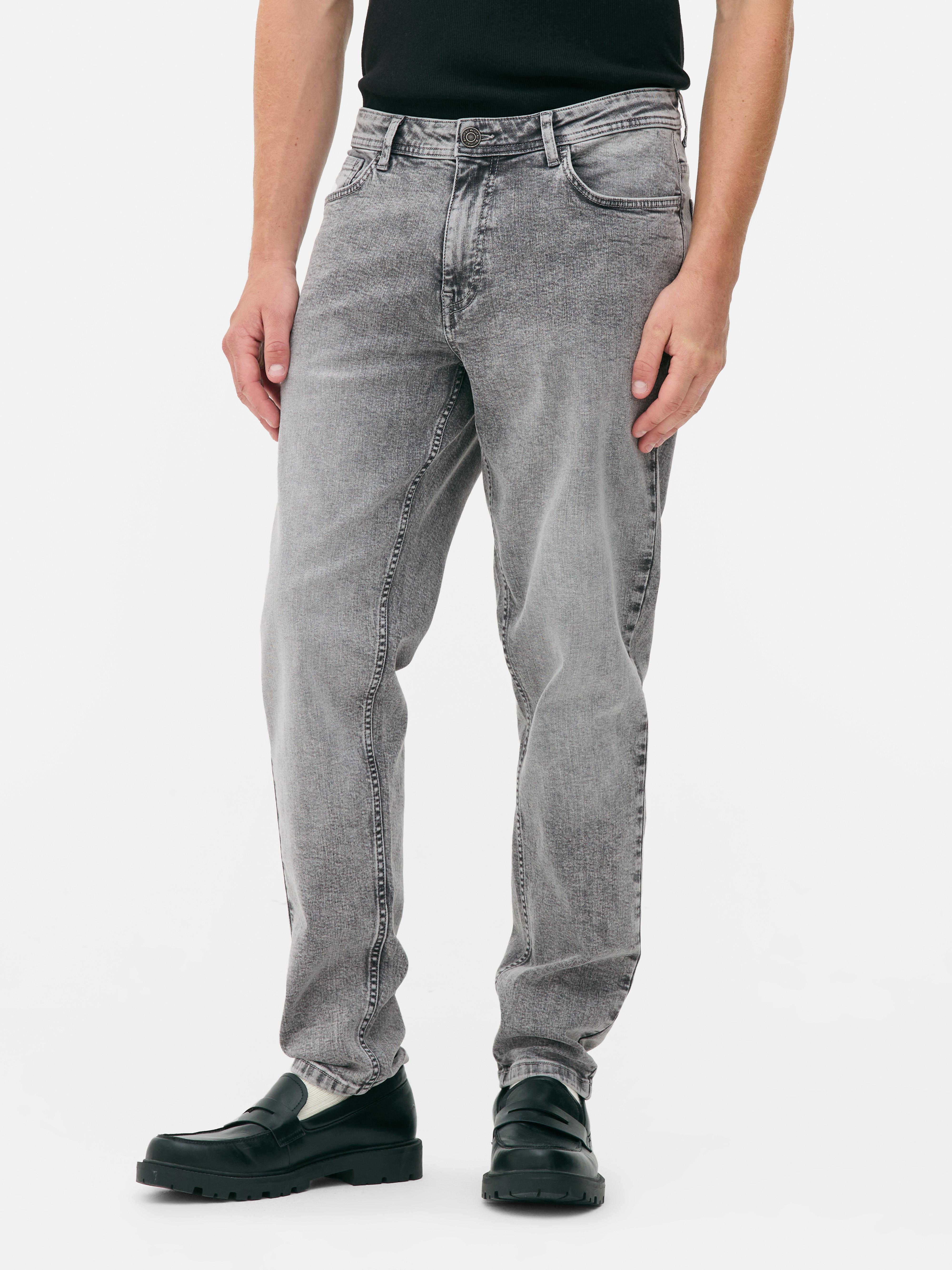 Mid-Rise Slim Fit Jeans - Gray