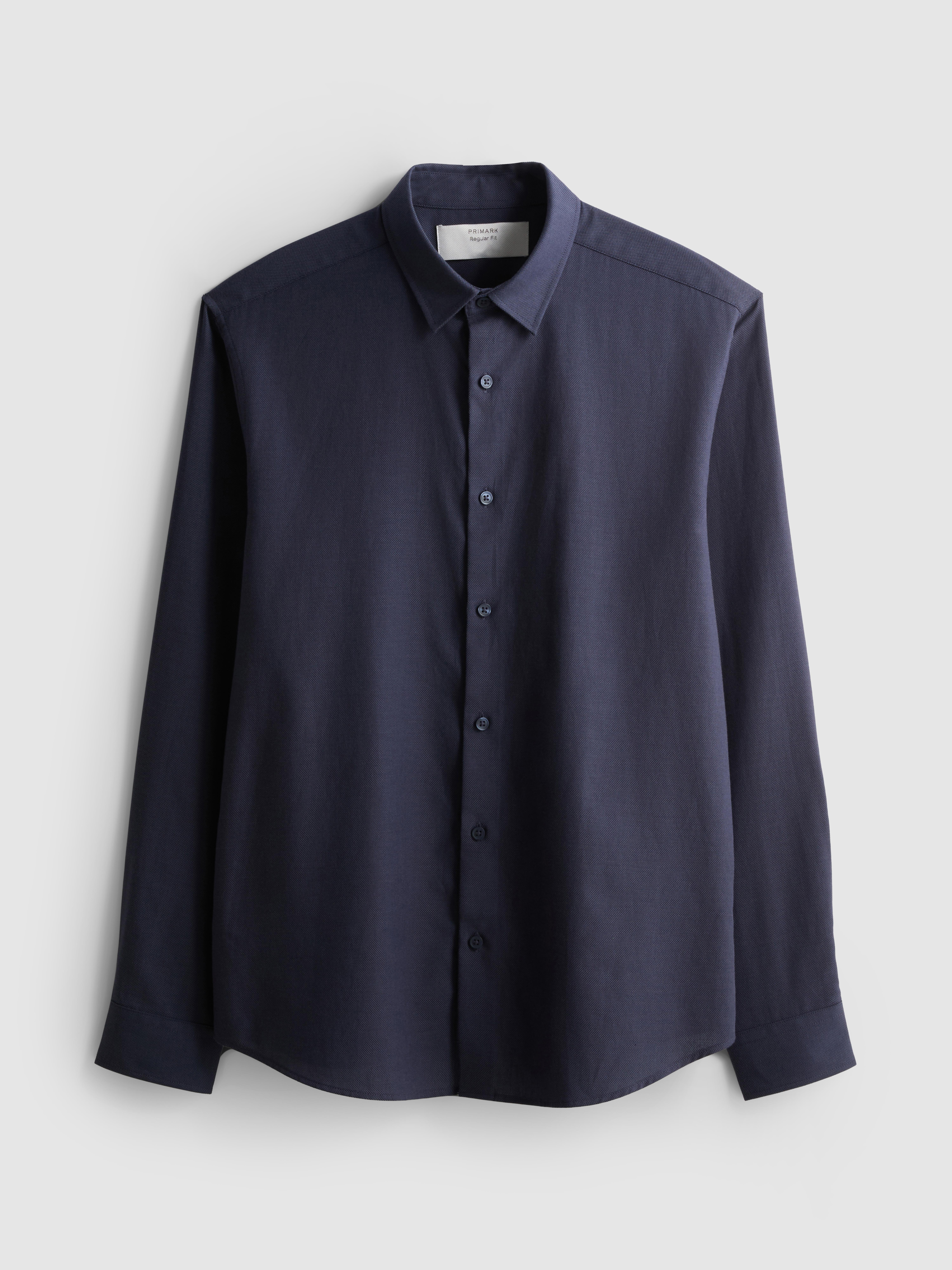 Textured Oxford Shirt - Navy