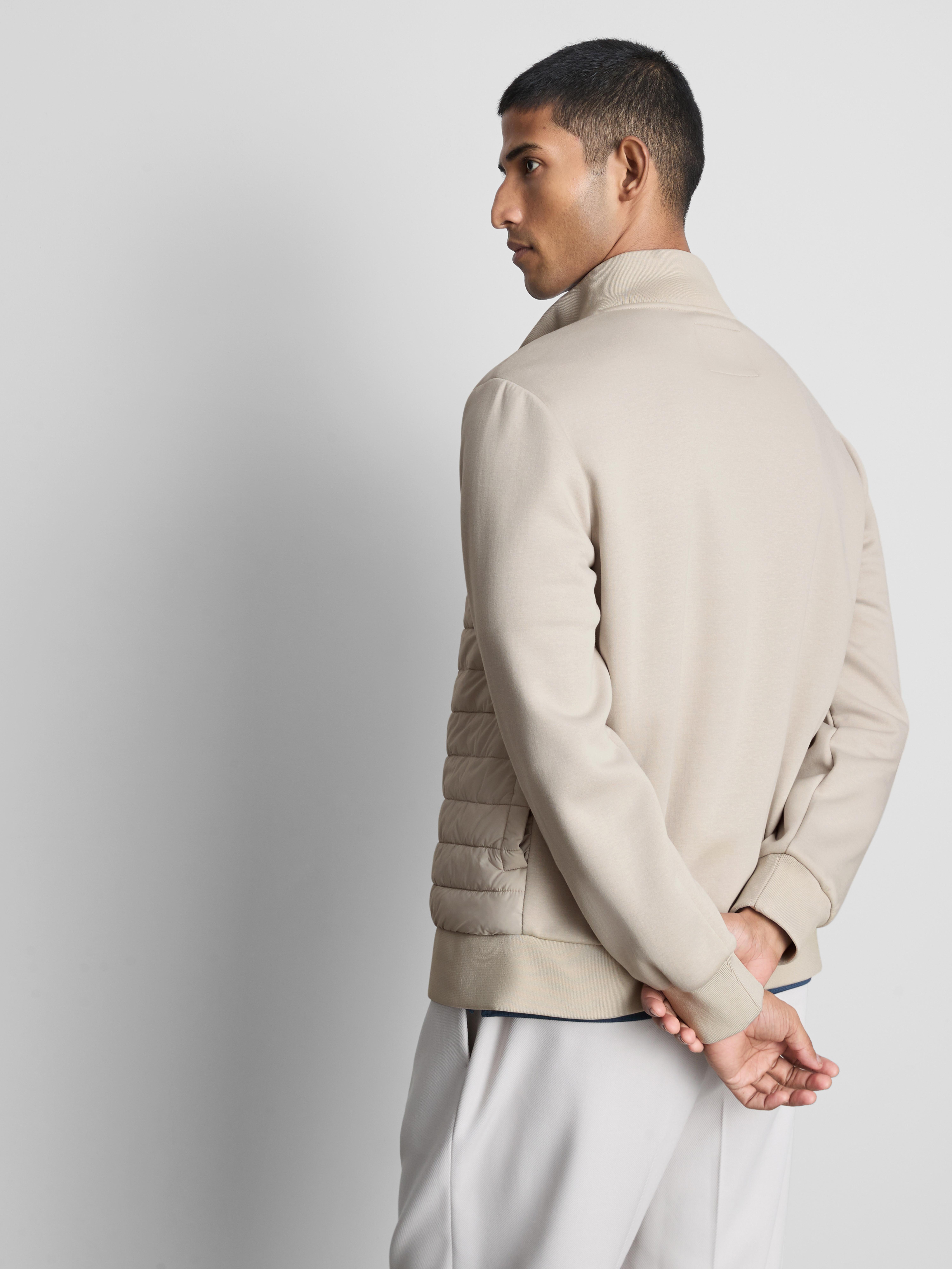 The Edit Quilted Panel Jacket - Stone