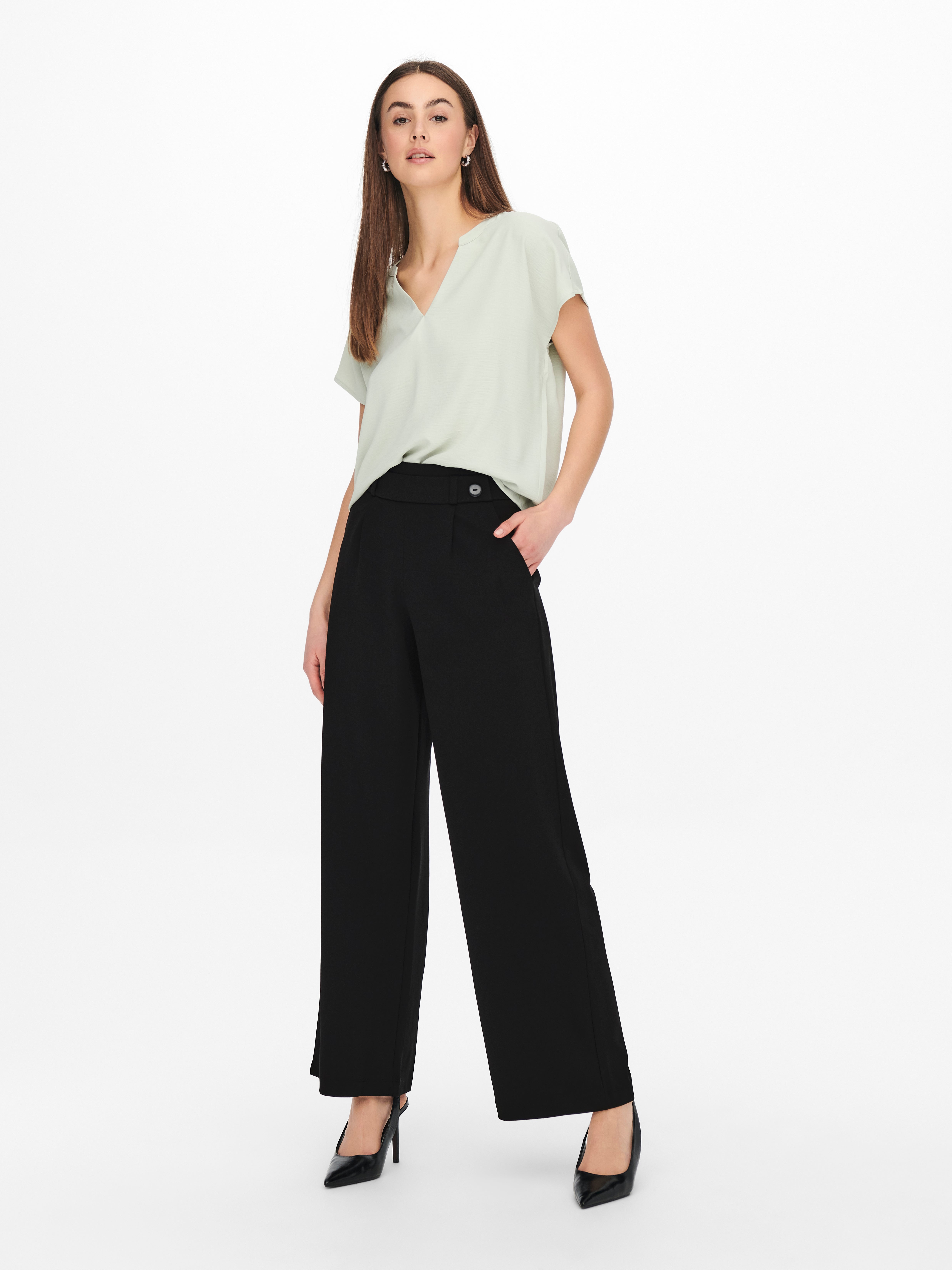 JDYGEGGO Wide Leg Fit Wide-leg trousers Black