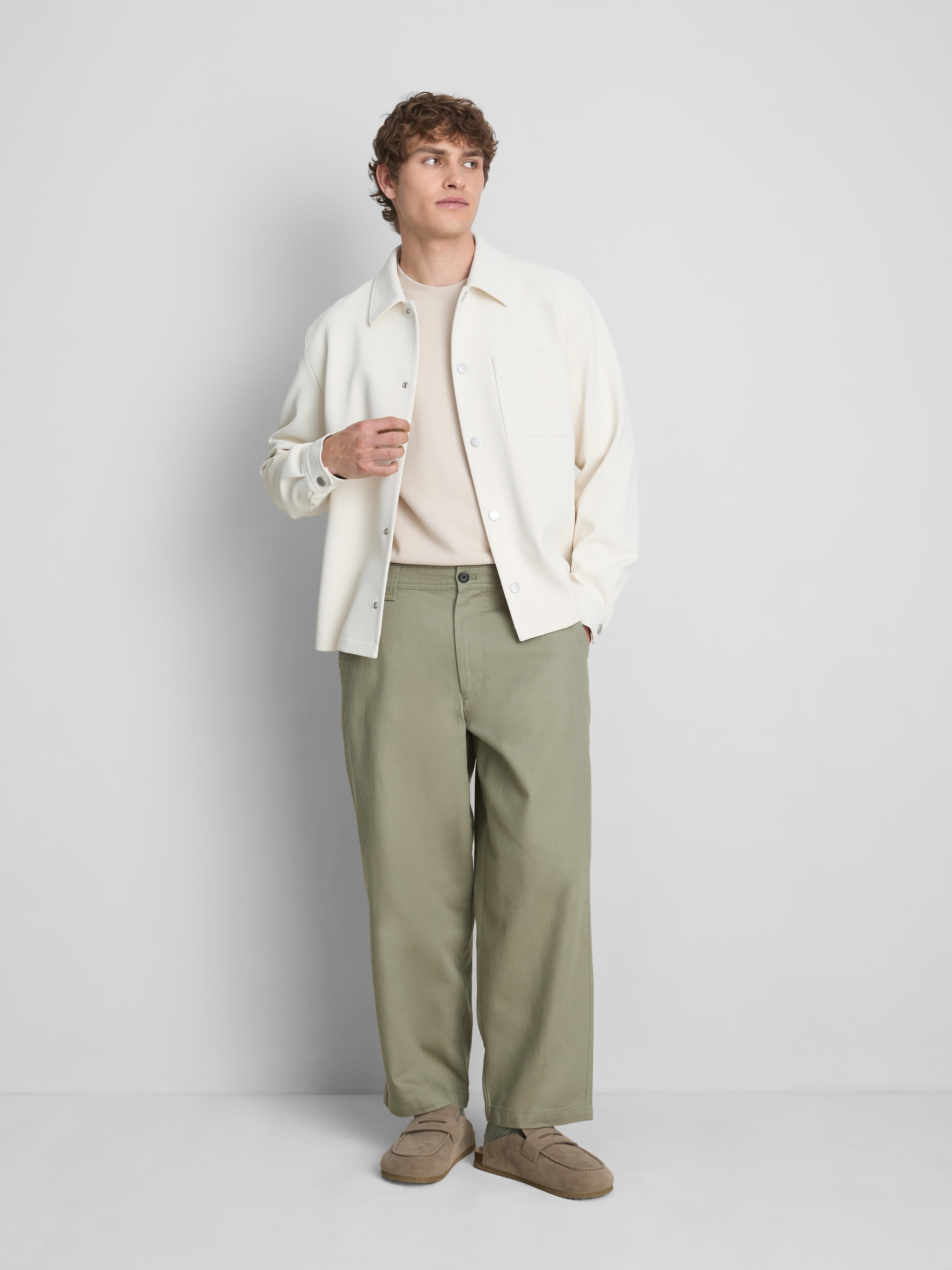 Mid-Rise Baggy Chinos - Olive