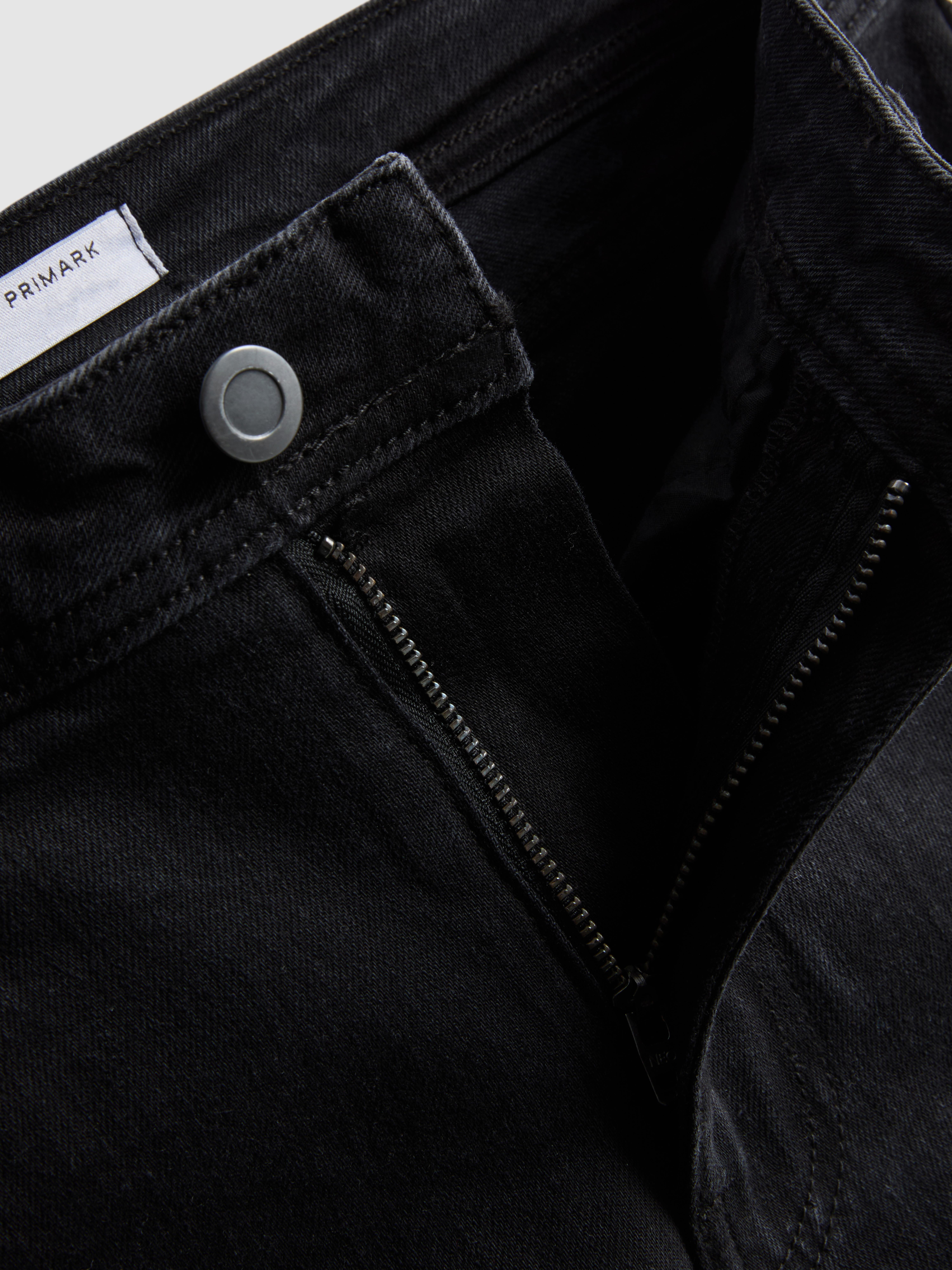 Cotton Denim Flared Mid-Rise Jeans - Black
