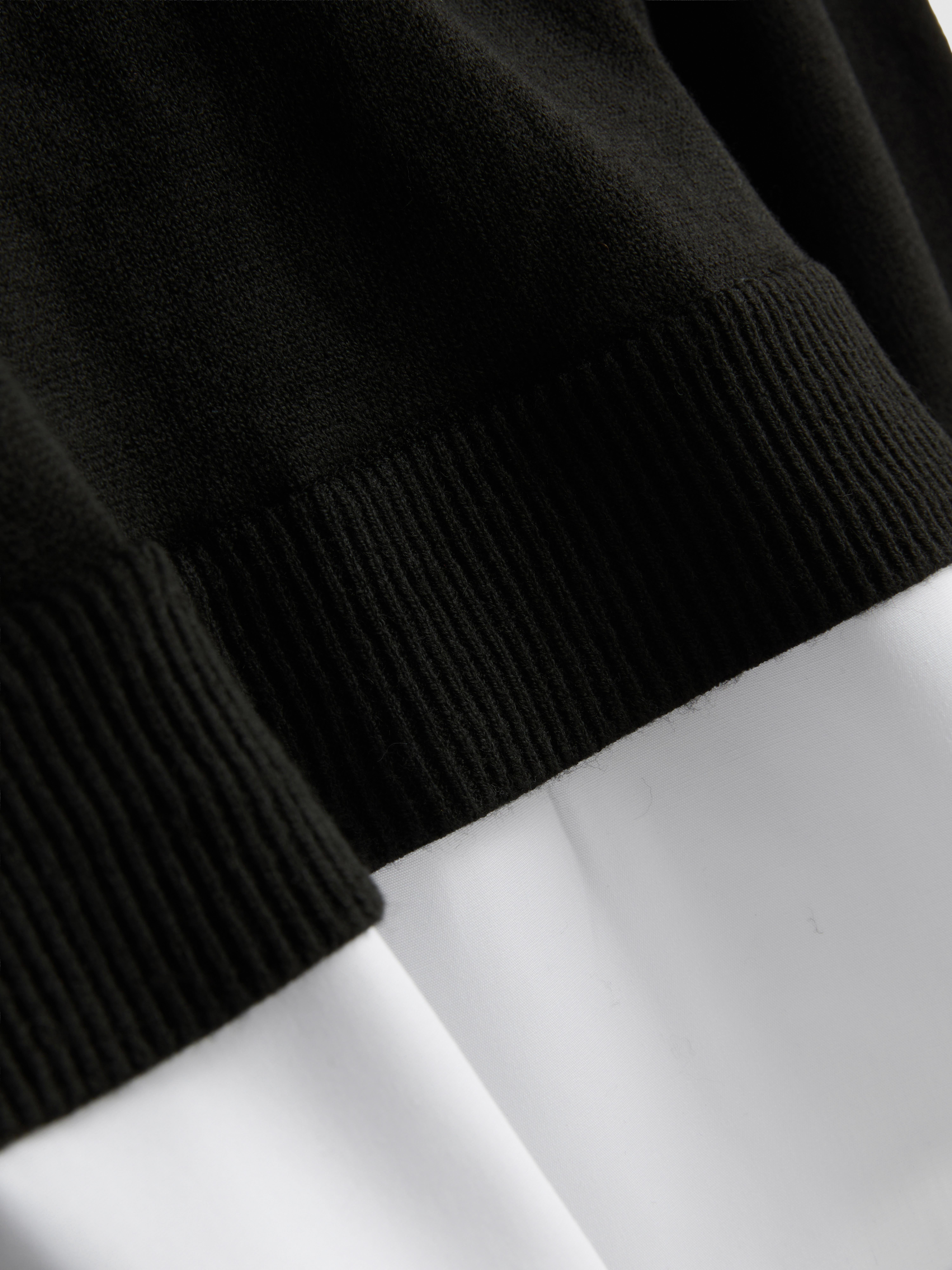2-in-1 Button-Down & Sweater - Black