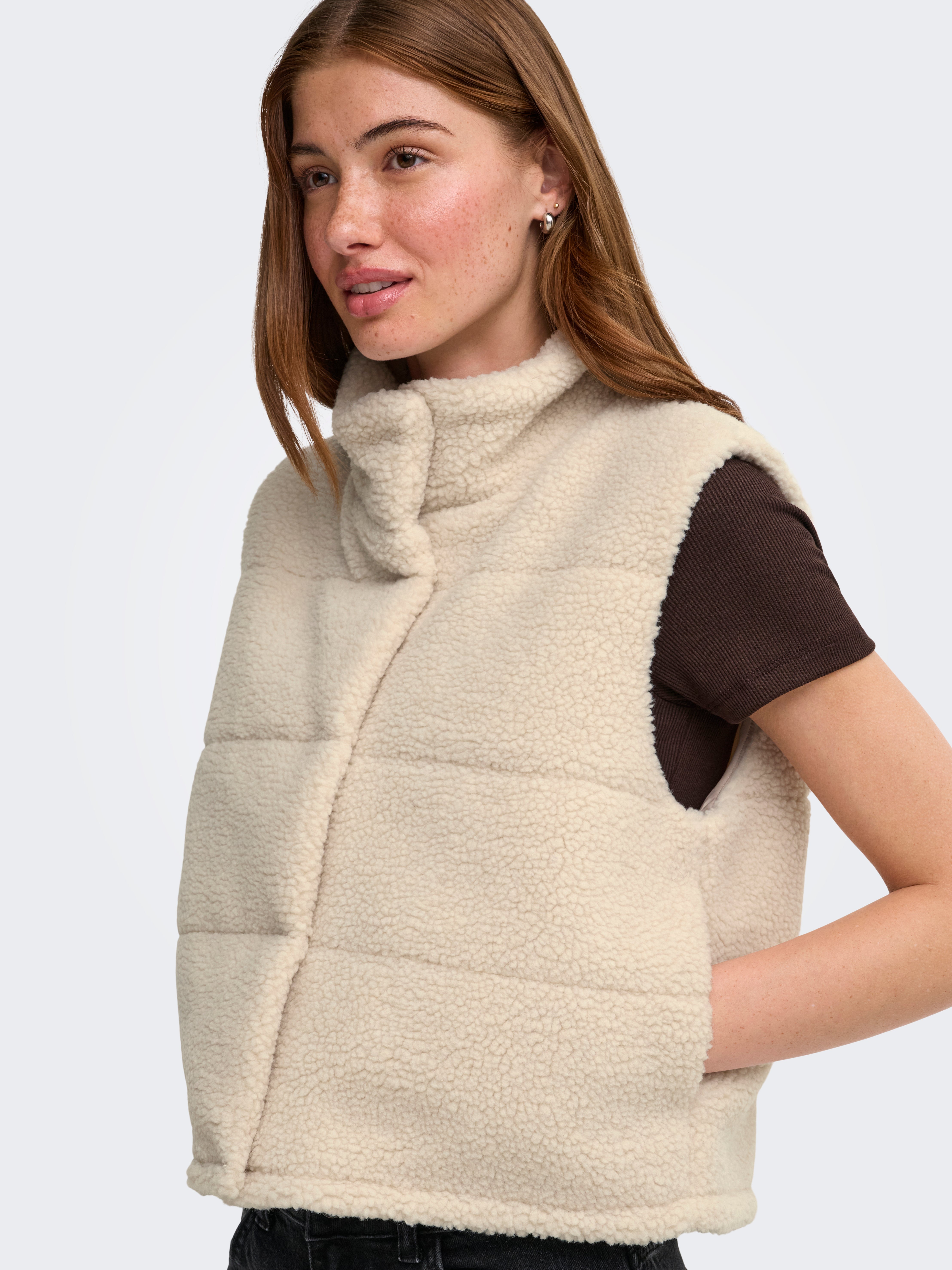 ONLSANDRA Teddy gilet Pumice Stone