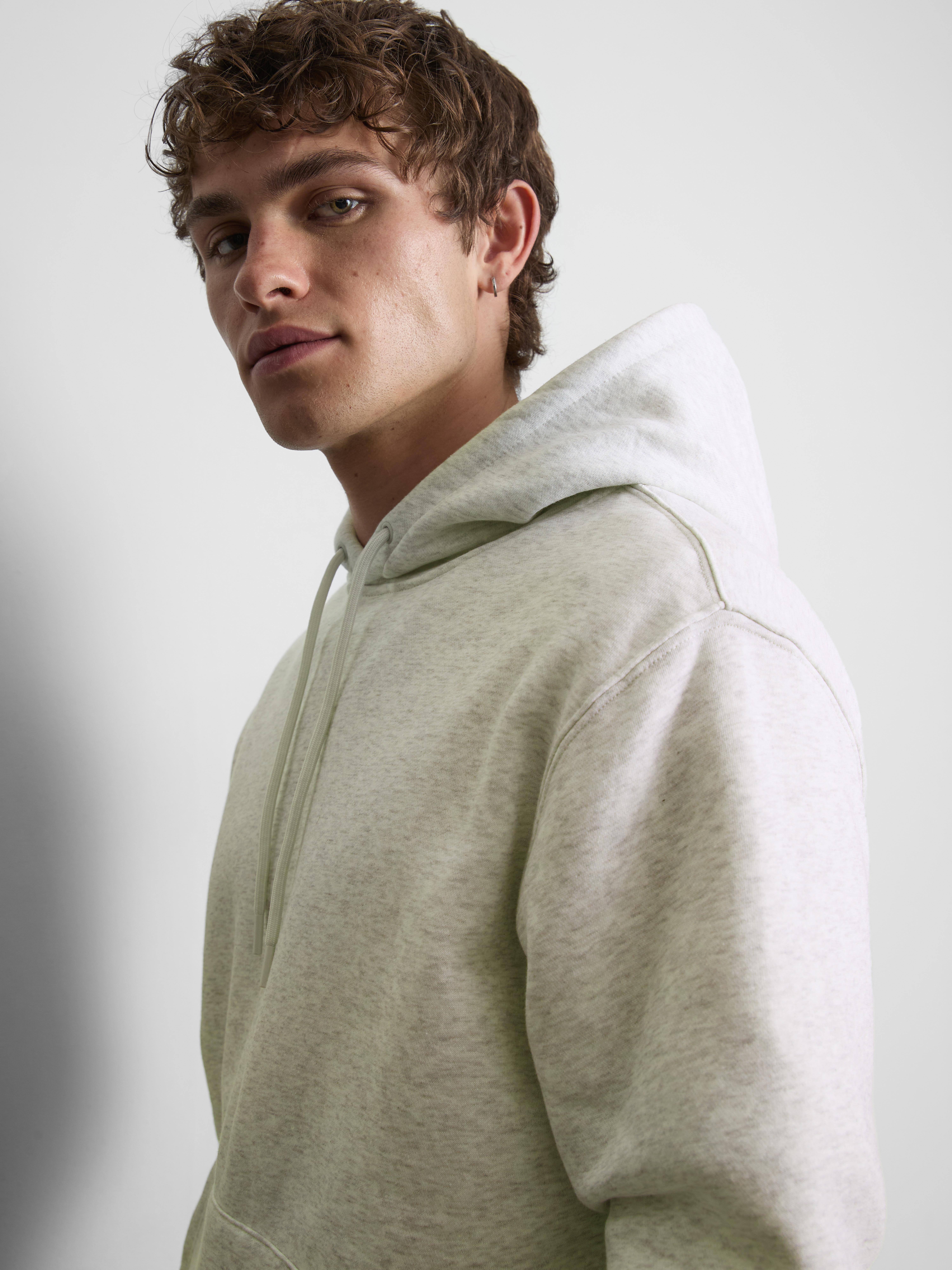 Cotton-Blend Pullover Hoodie - Gray Heather