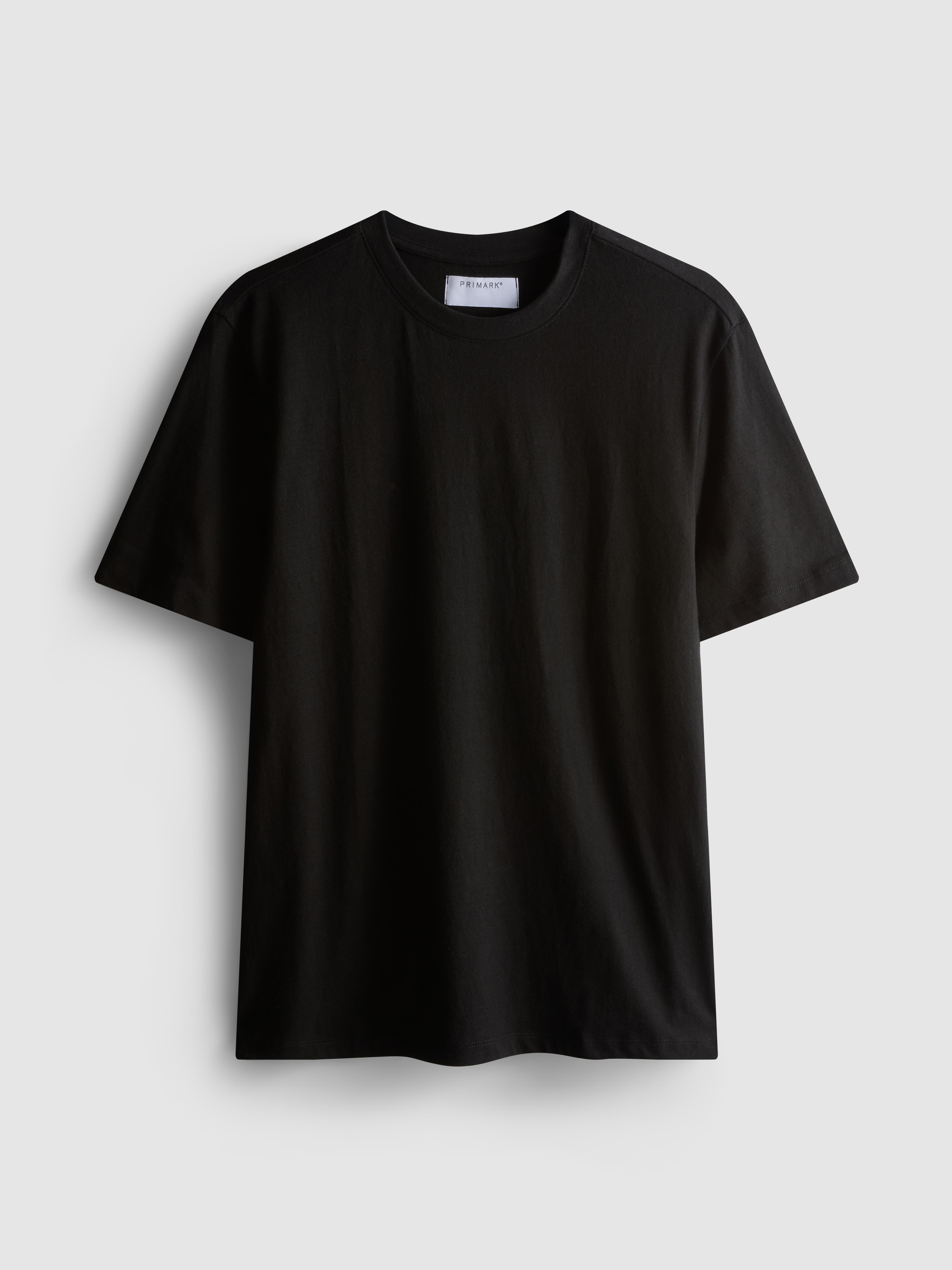 A regular-fit T-shirt with short sleeves and a crew neckline - Black