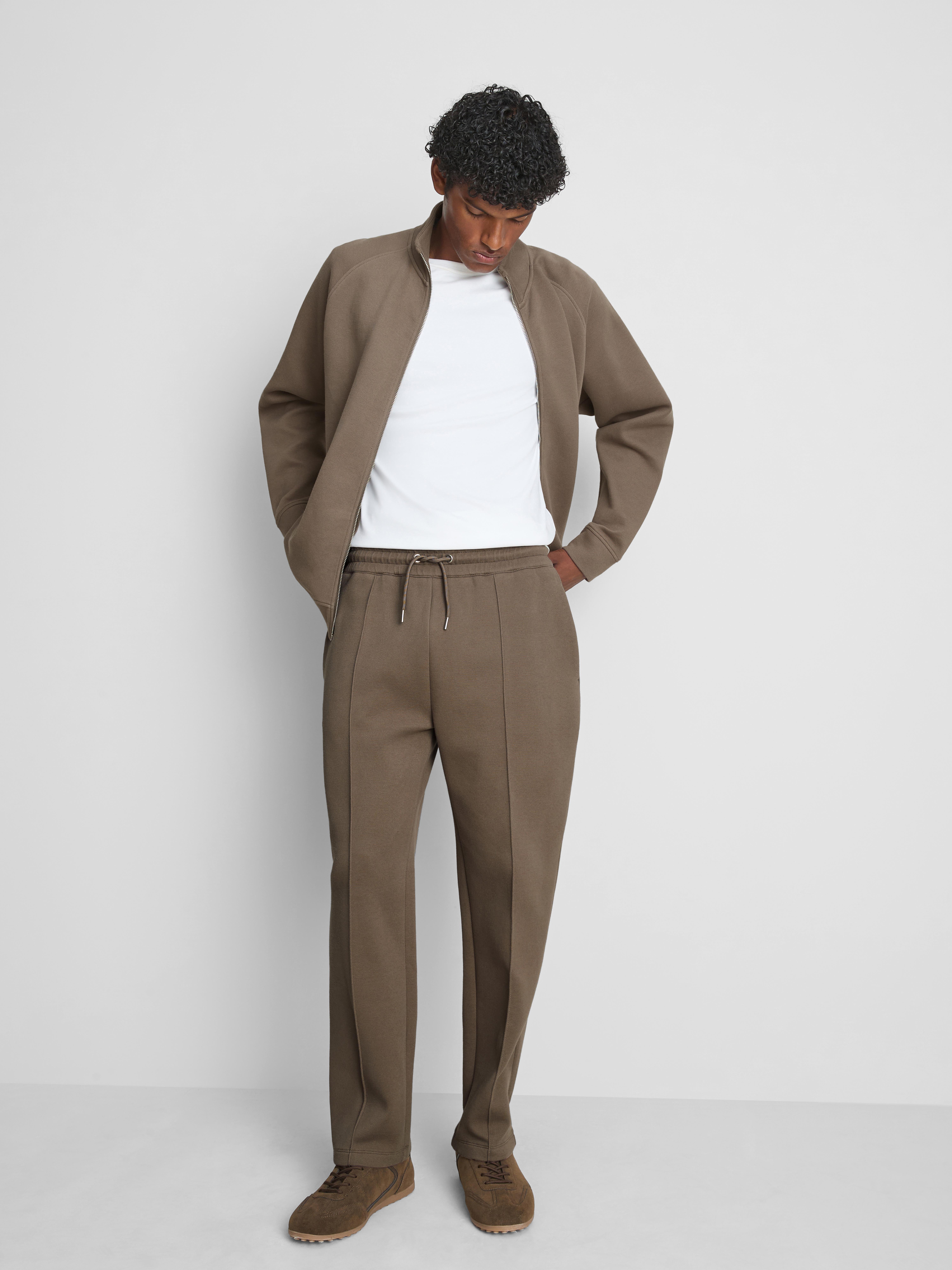 The Edit Pique Drawstring Joggers - Stone