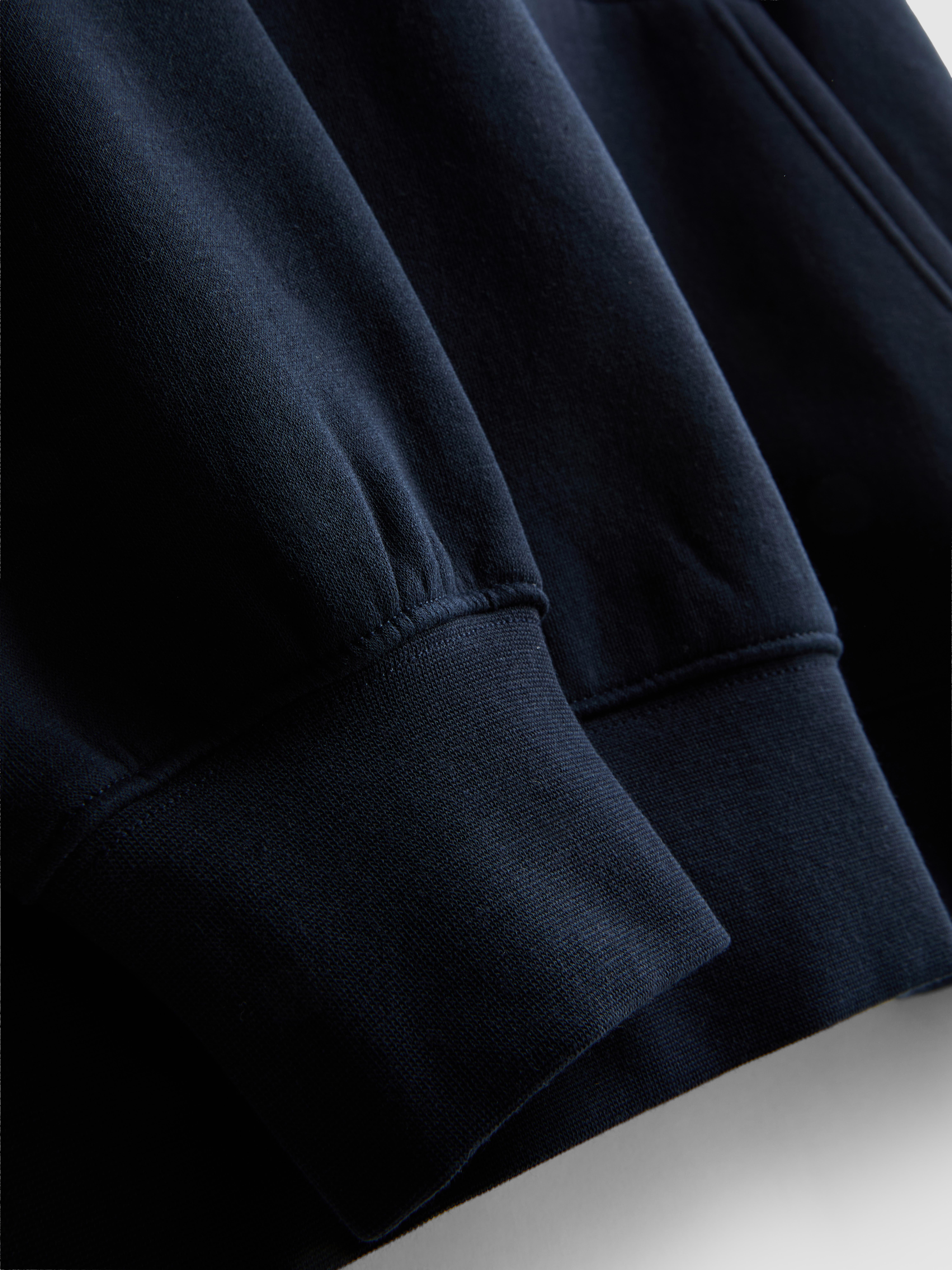 Cotton-Blend Pullover Hoodie - Navy