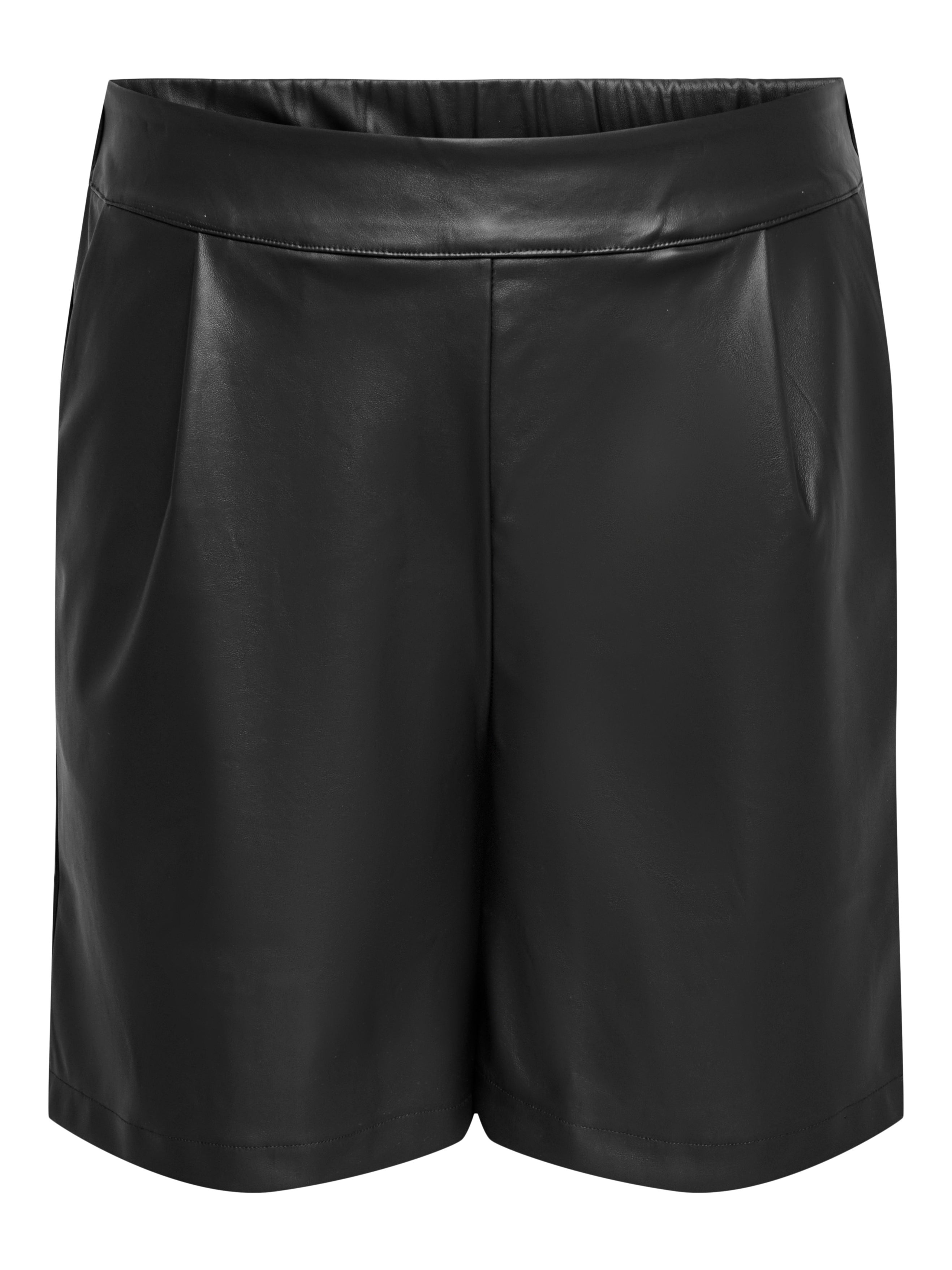 CARTILA Regular Fit faux leather shorts Black