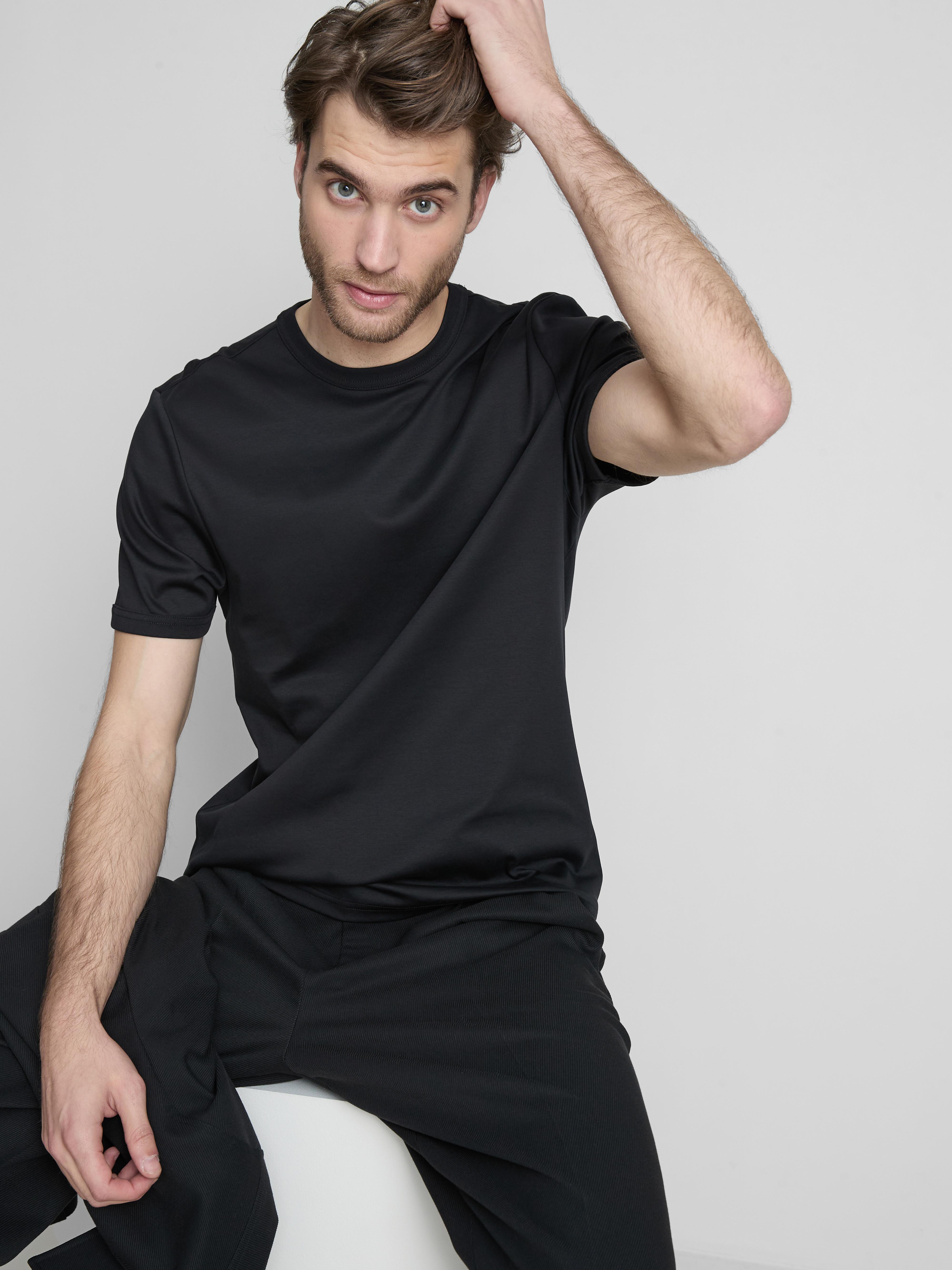 The Edit Mercerized Slim-Fit T-Shirt - Black