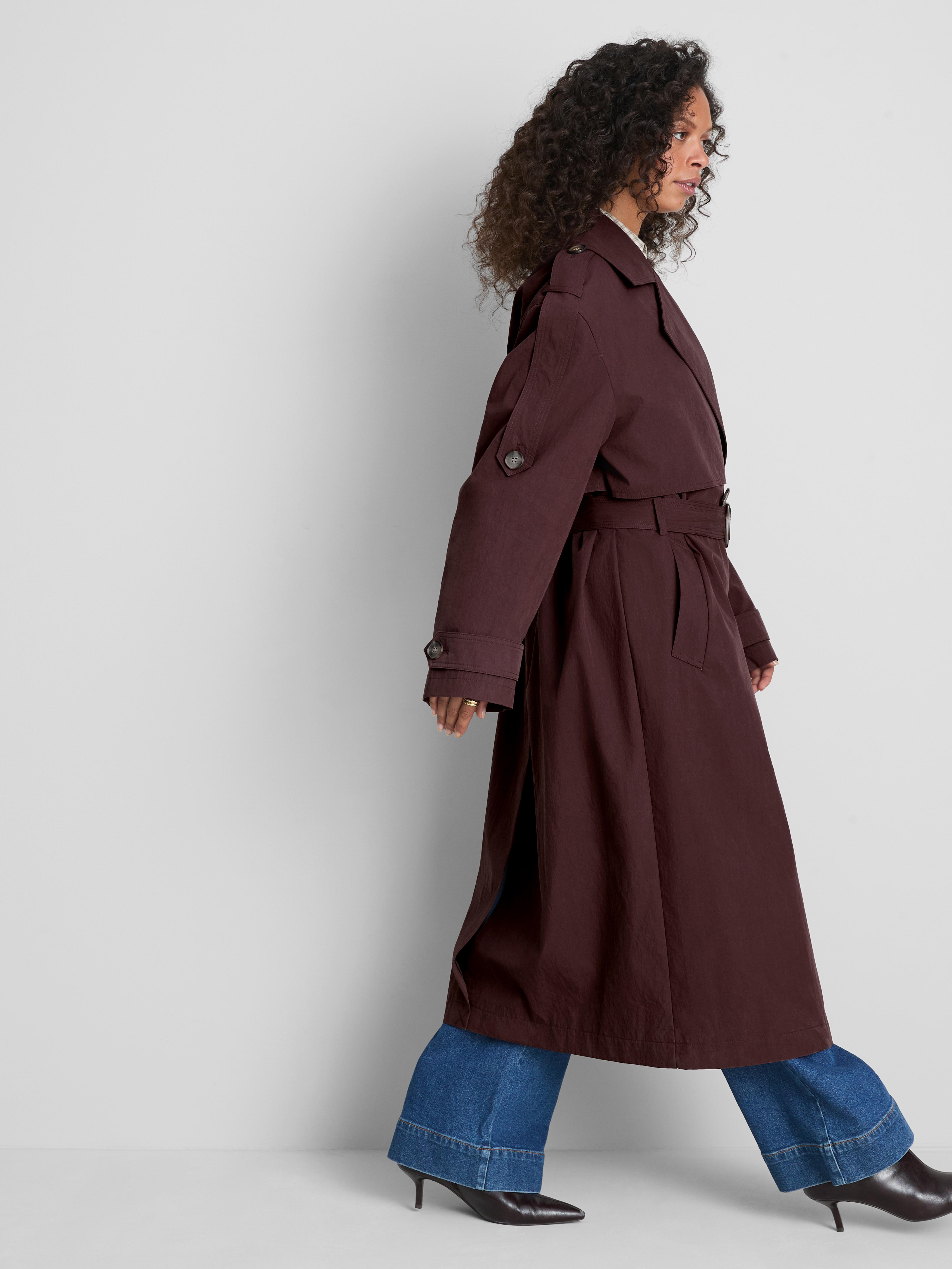 Paula Echevarría Belted Raincoat - Plum
