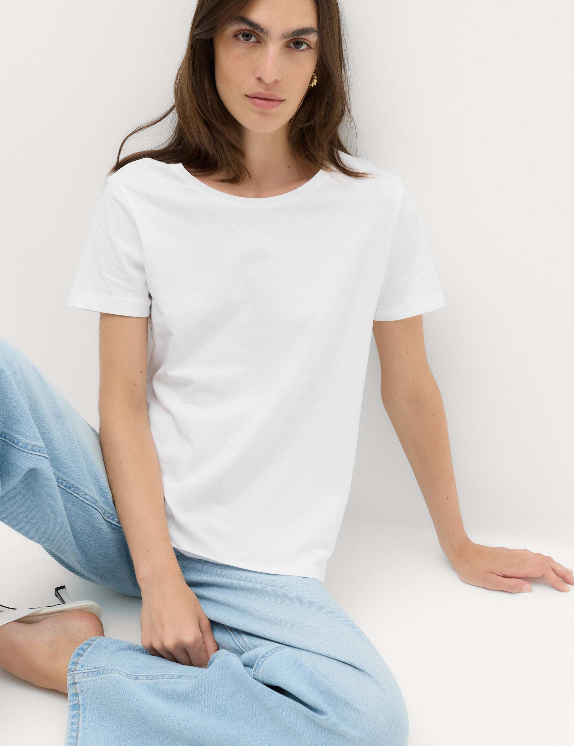 Pure Cotton Crew Neck T-Shirt