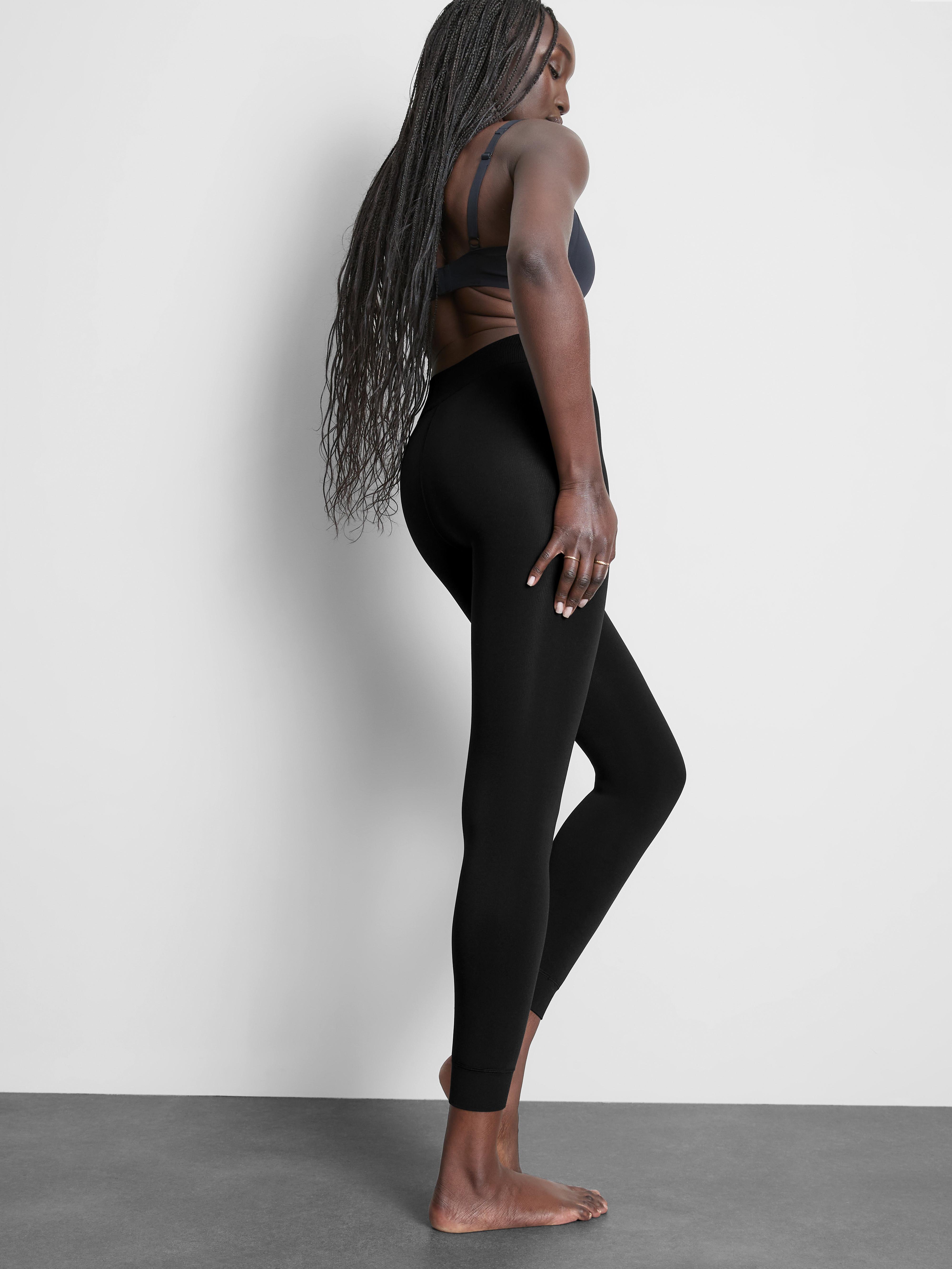 1pk Velvet Plush Leggings - Black