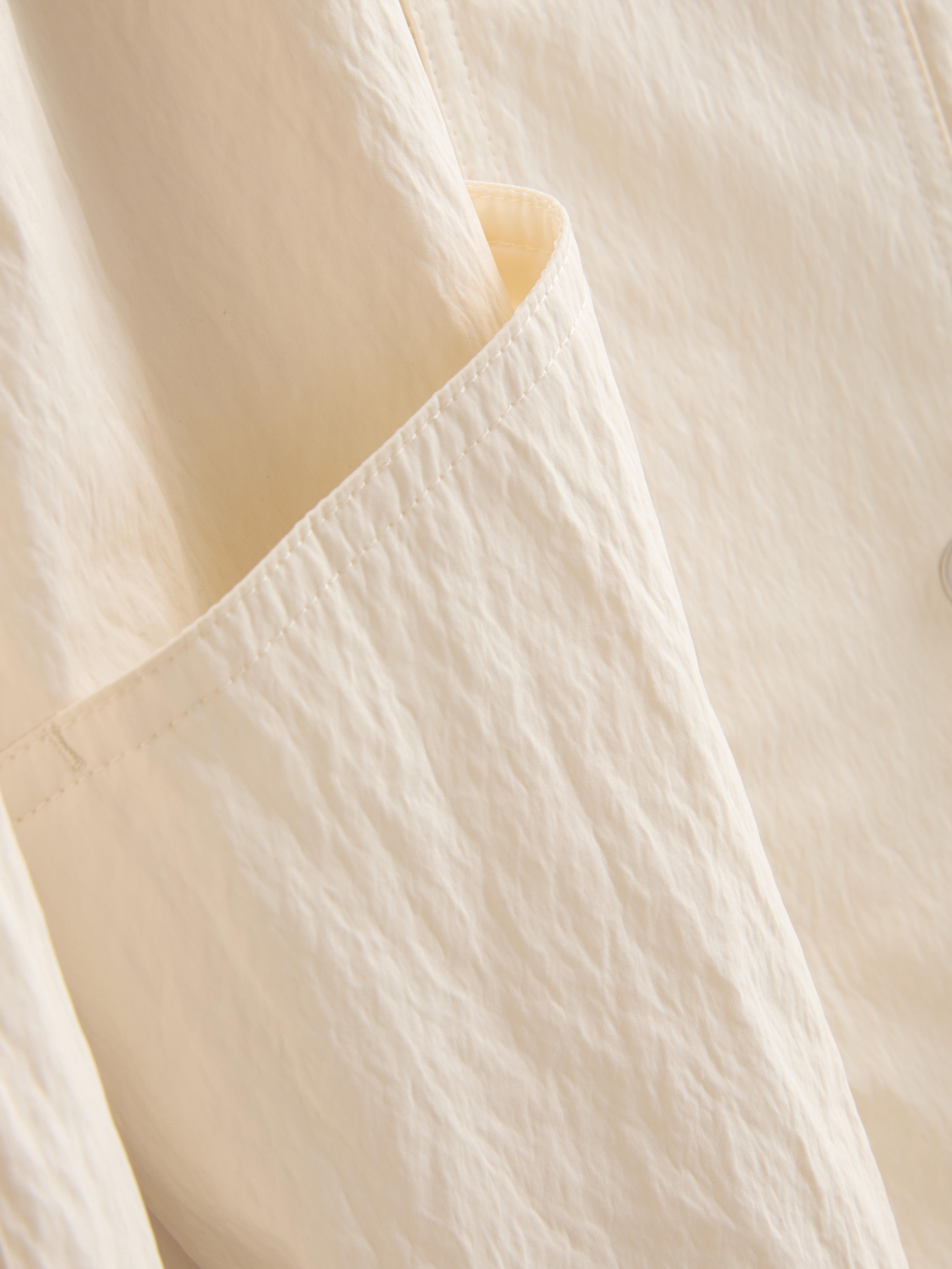 Paula Echevarría Crinkled Relaxed Funnel Neck Jacket - Ivory