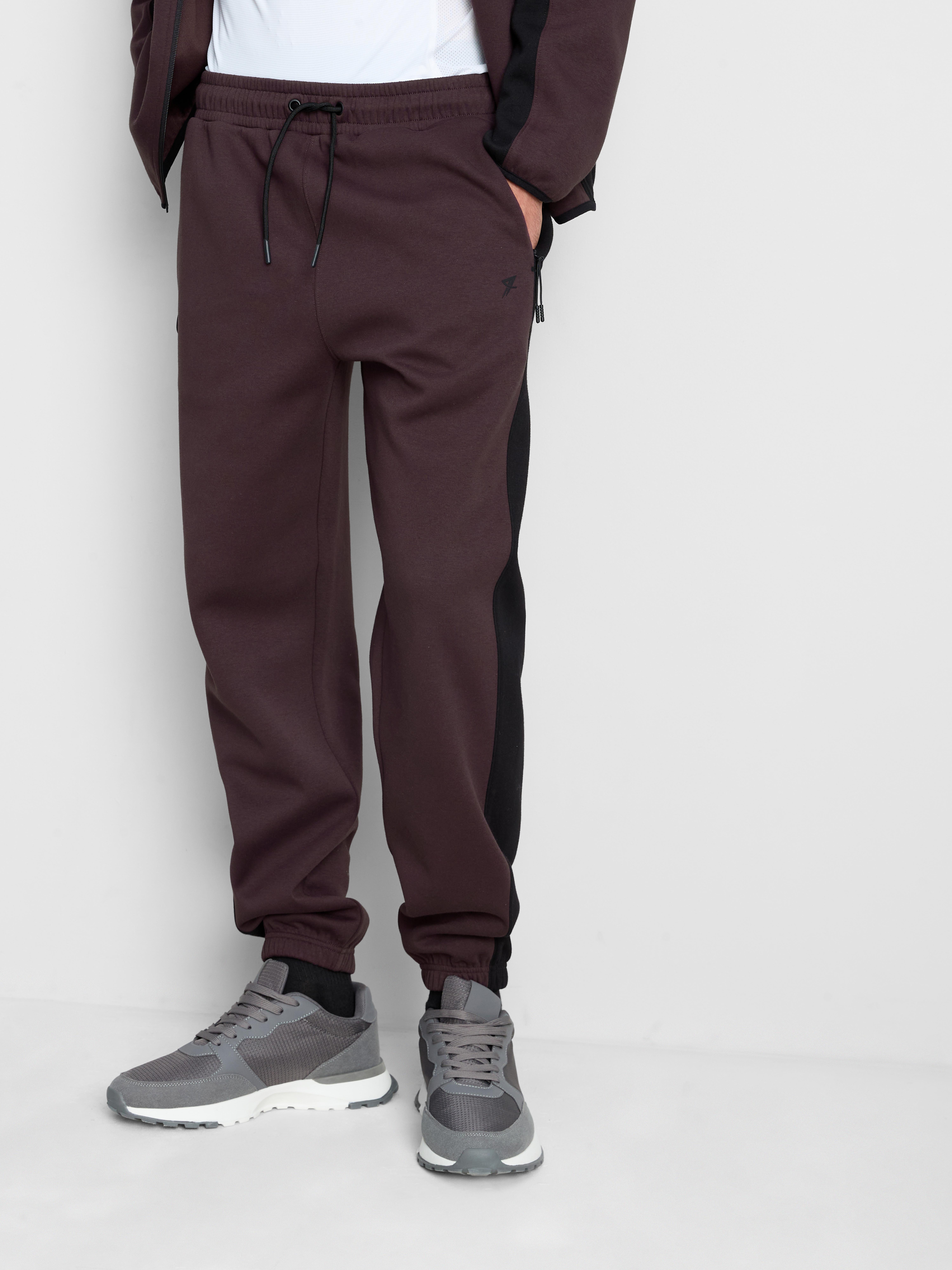 Side Panel Performance Joggers - Burgundy