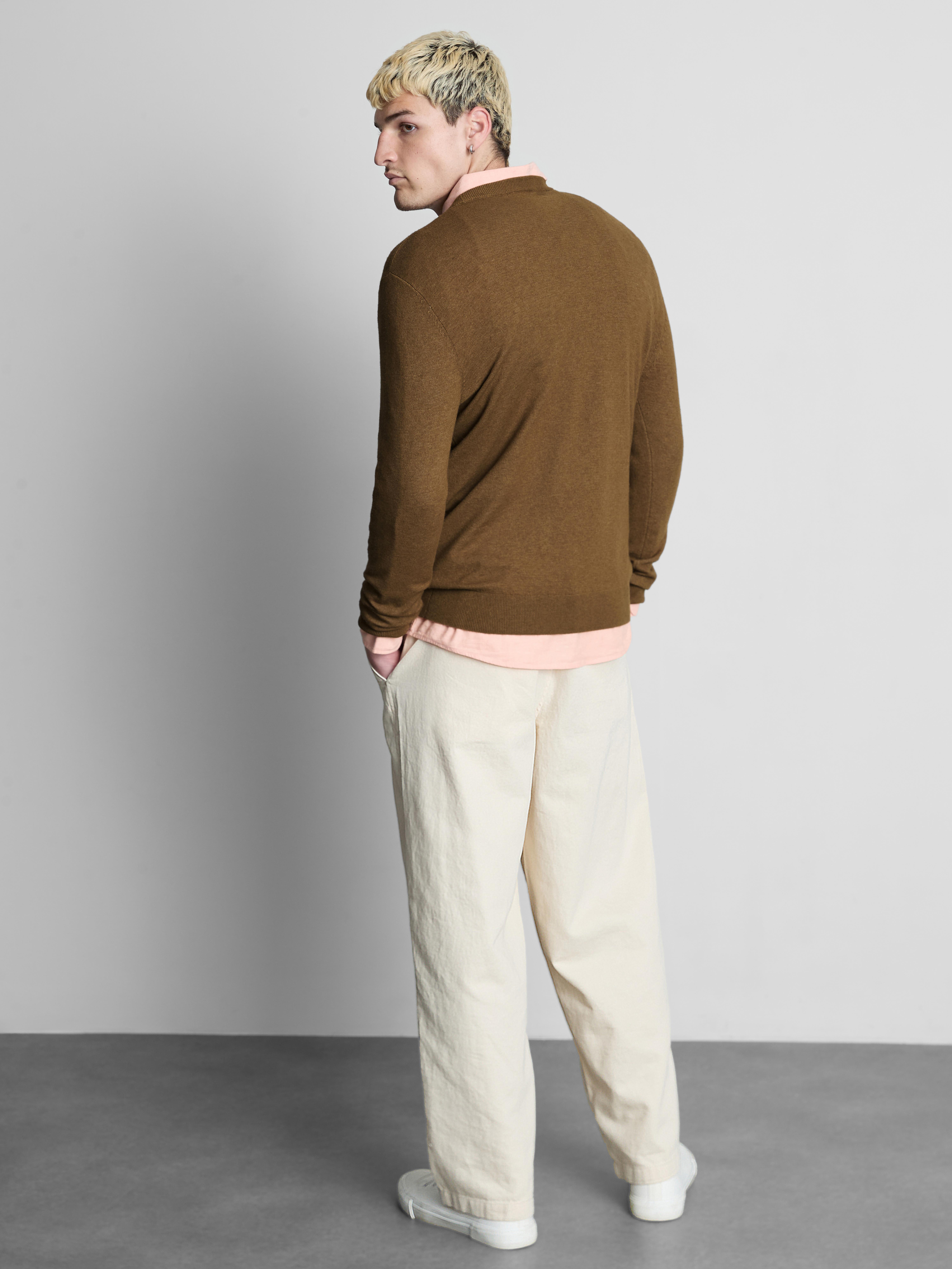 Crew Neck Sweater - Tan