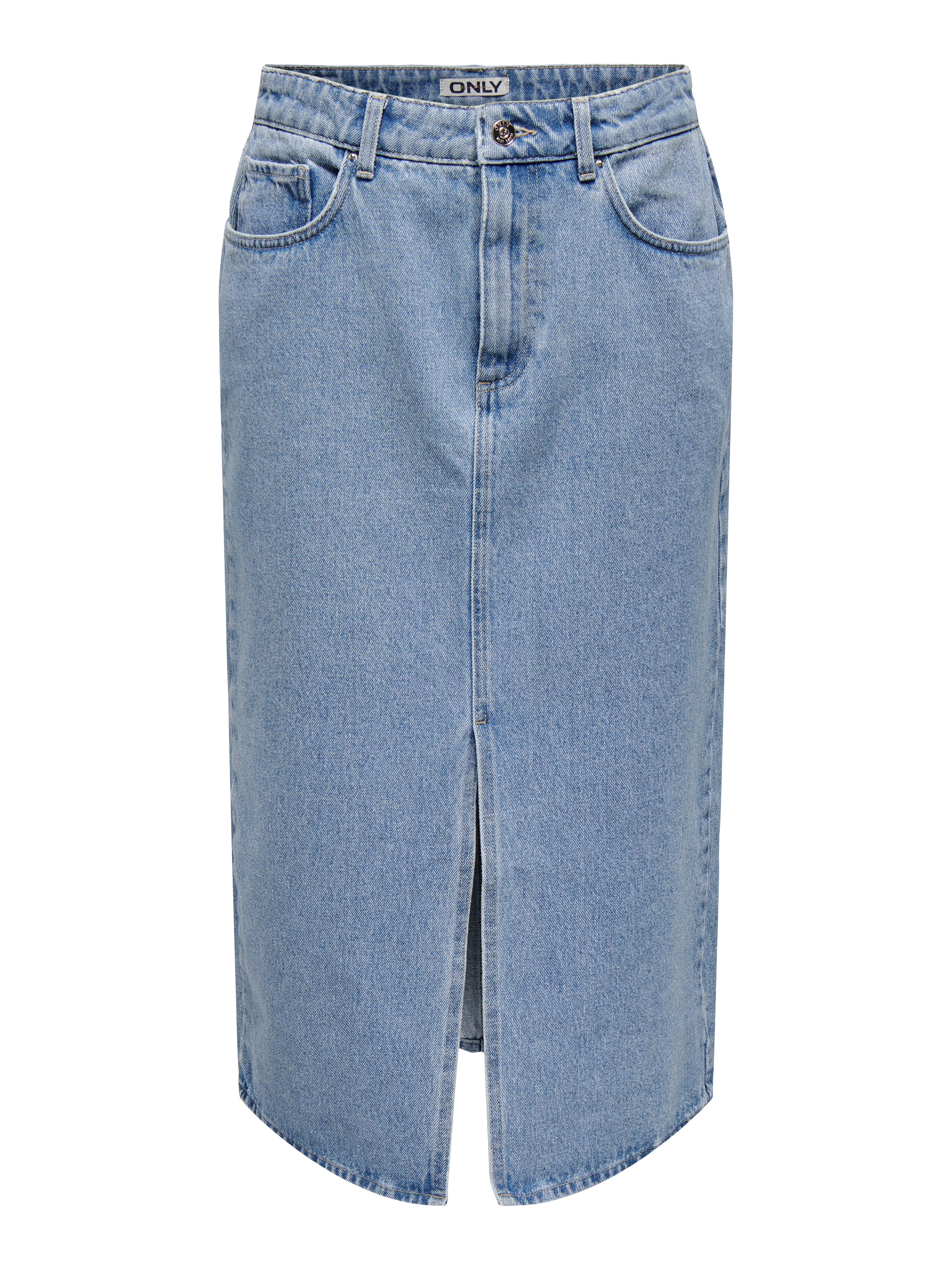 ONLBIANCA Denim Midi skirt Light Blue Denim