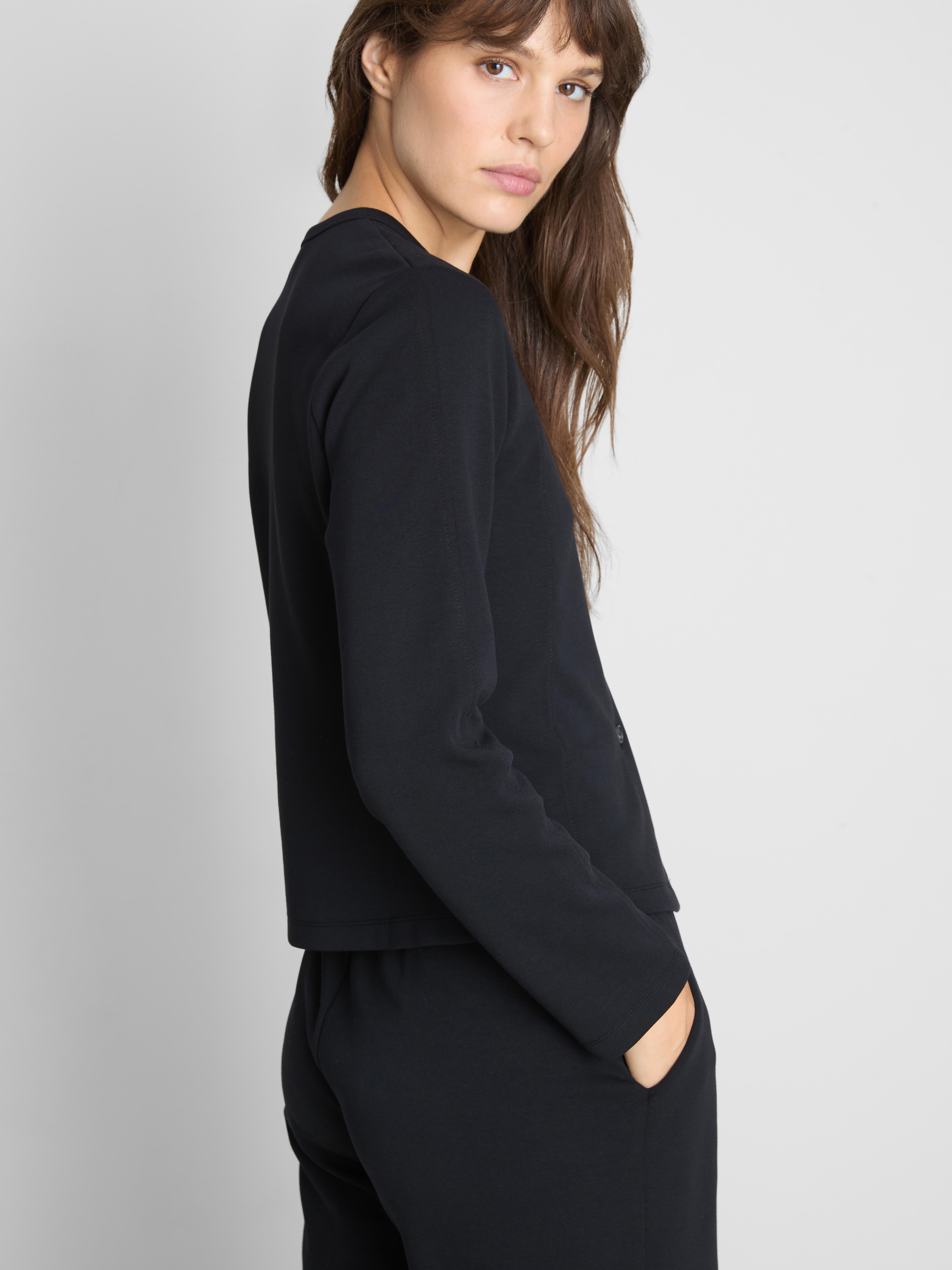 Paula Echevarría Structured Crew Neck Cardigan - Black