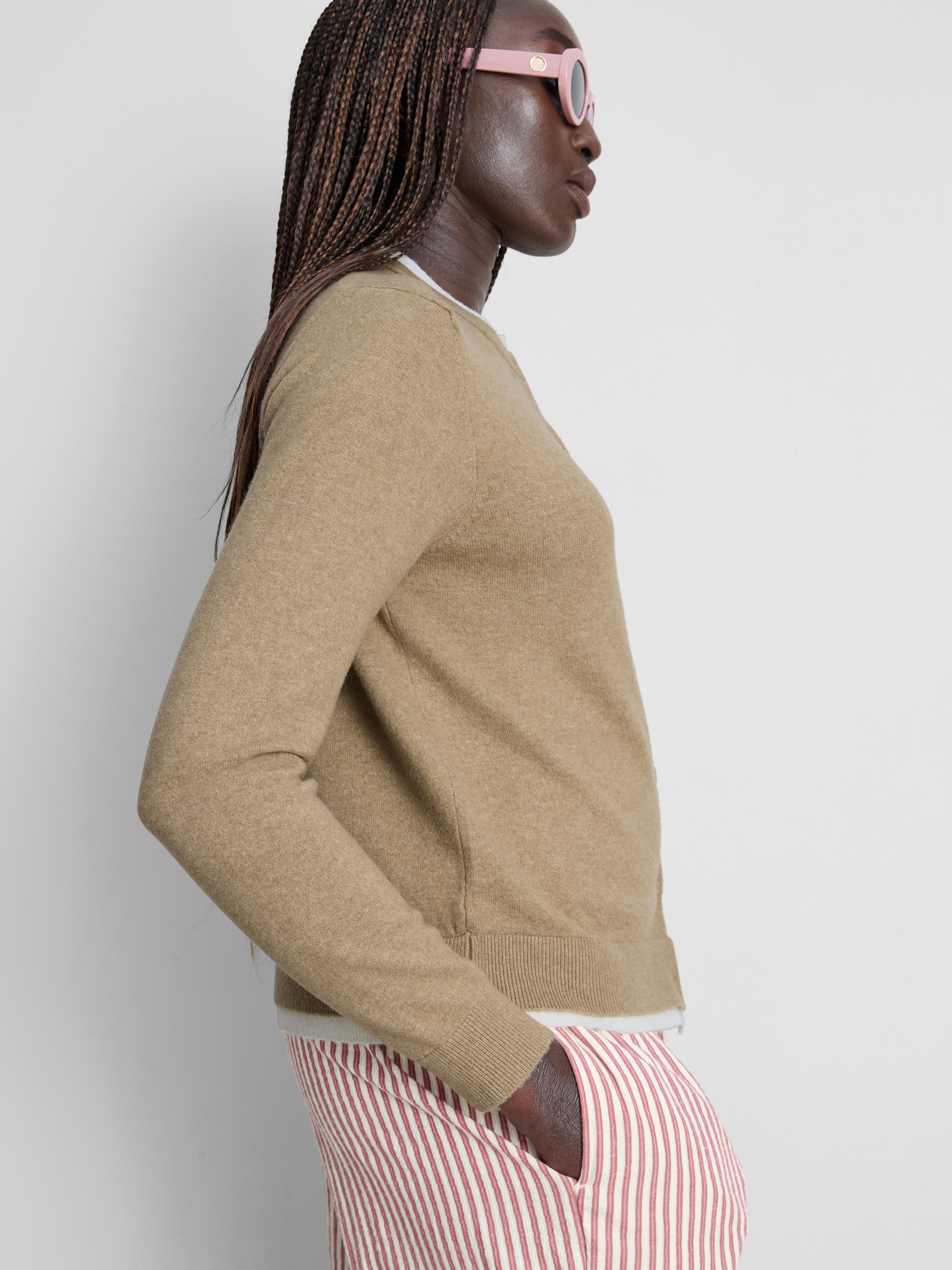 Knitted Double Layered Cardigan - Oatmeal
