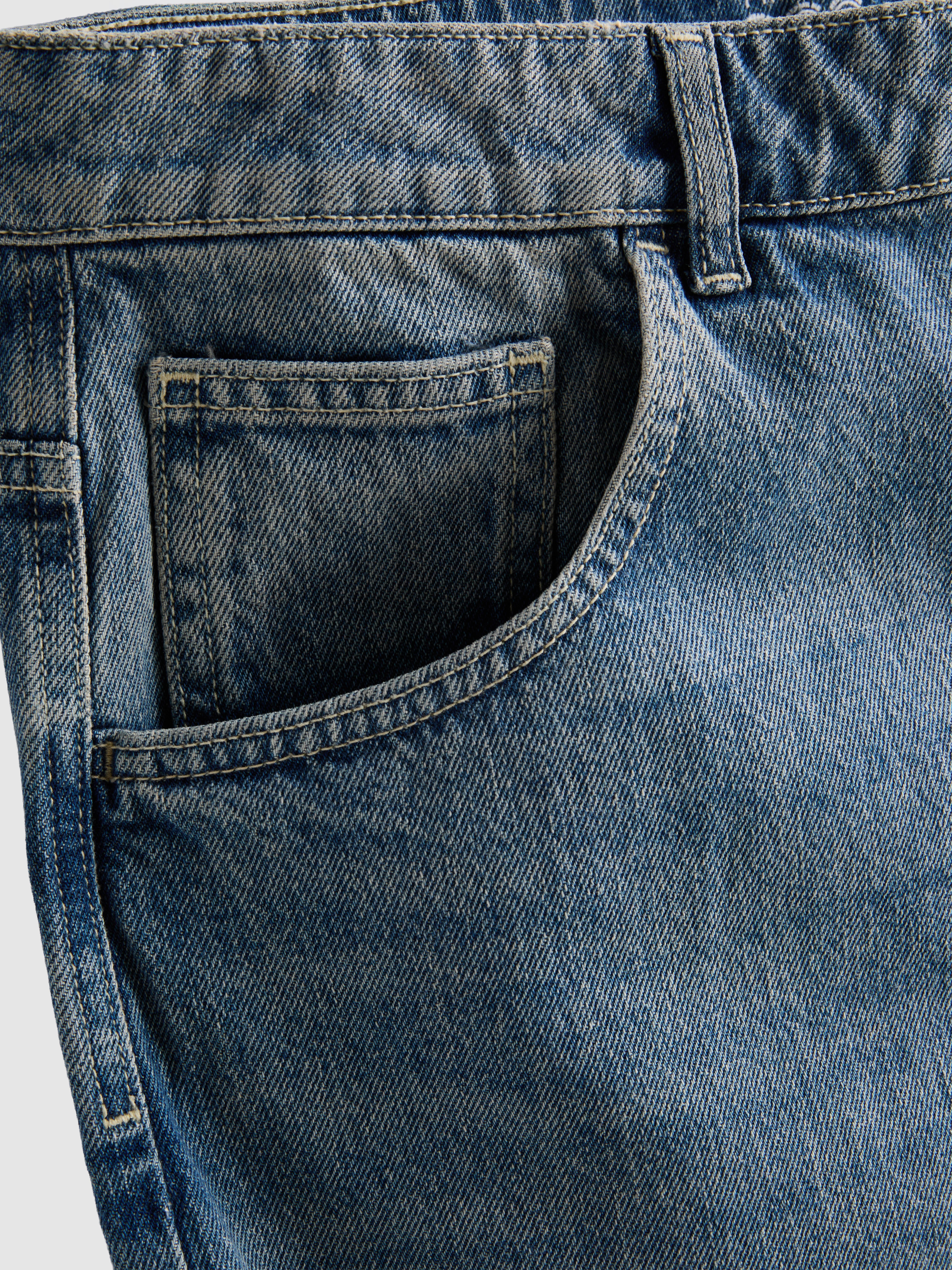 Mid-Rise Baggy Jeans - Light Blue