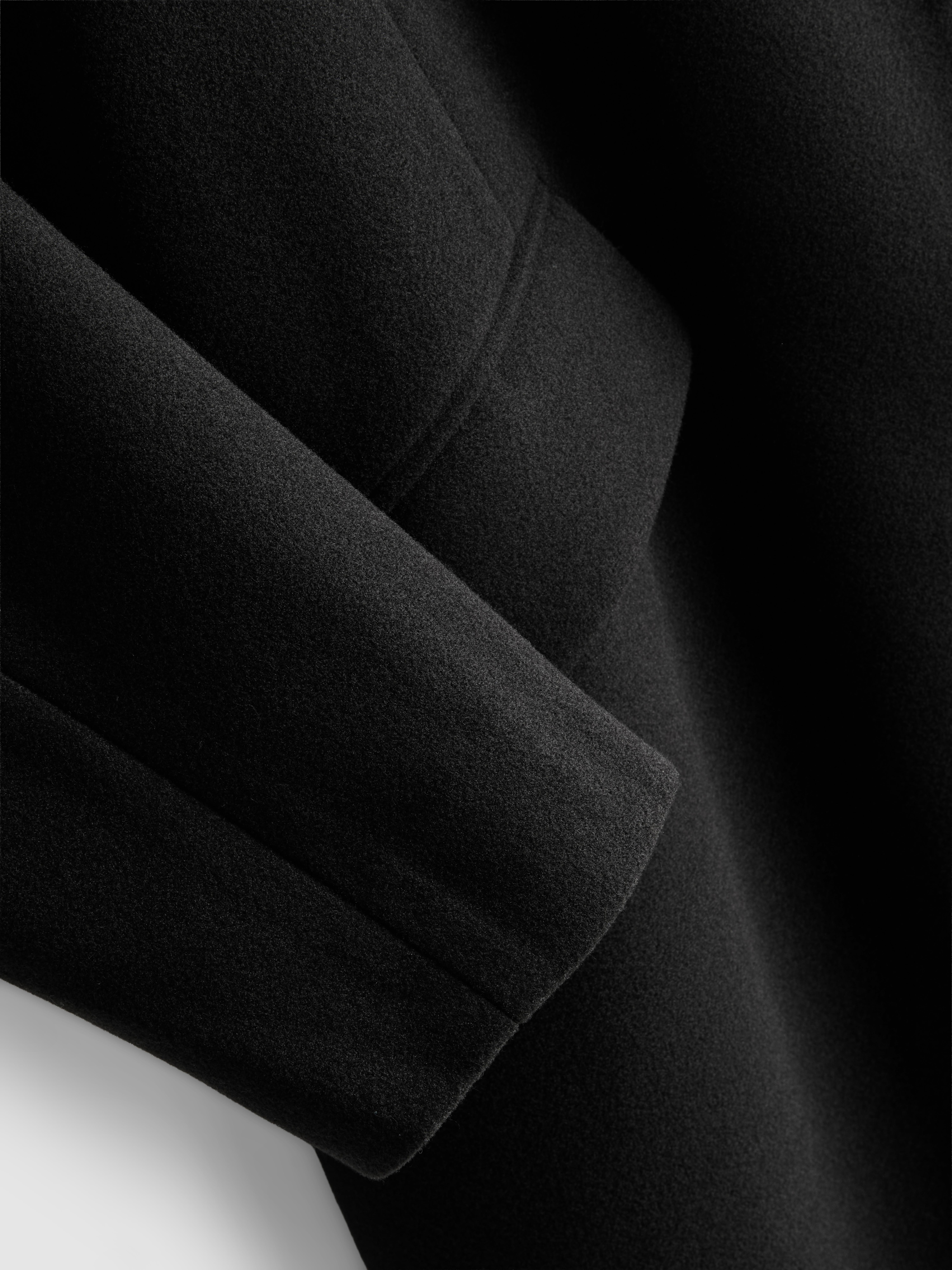 Single-Breasted Overcoat - Black