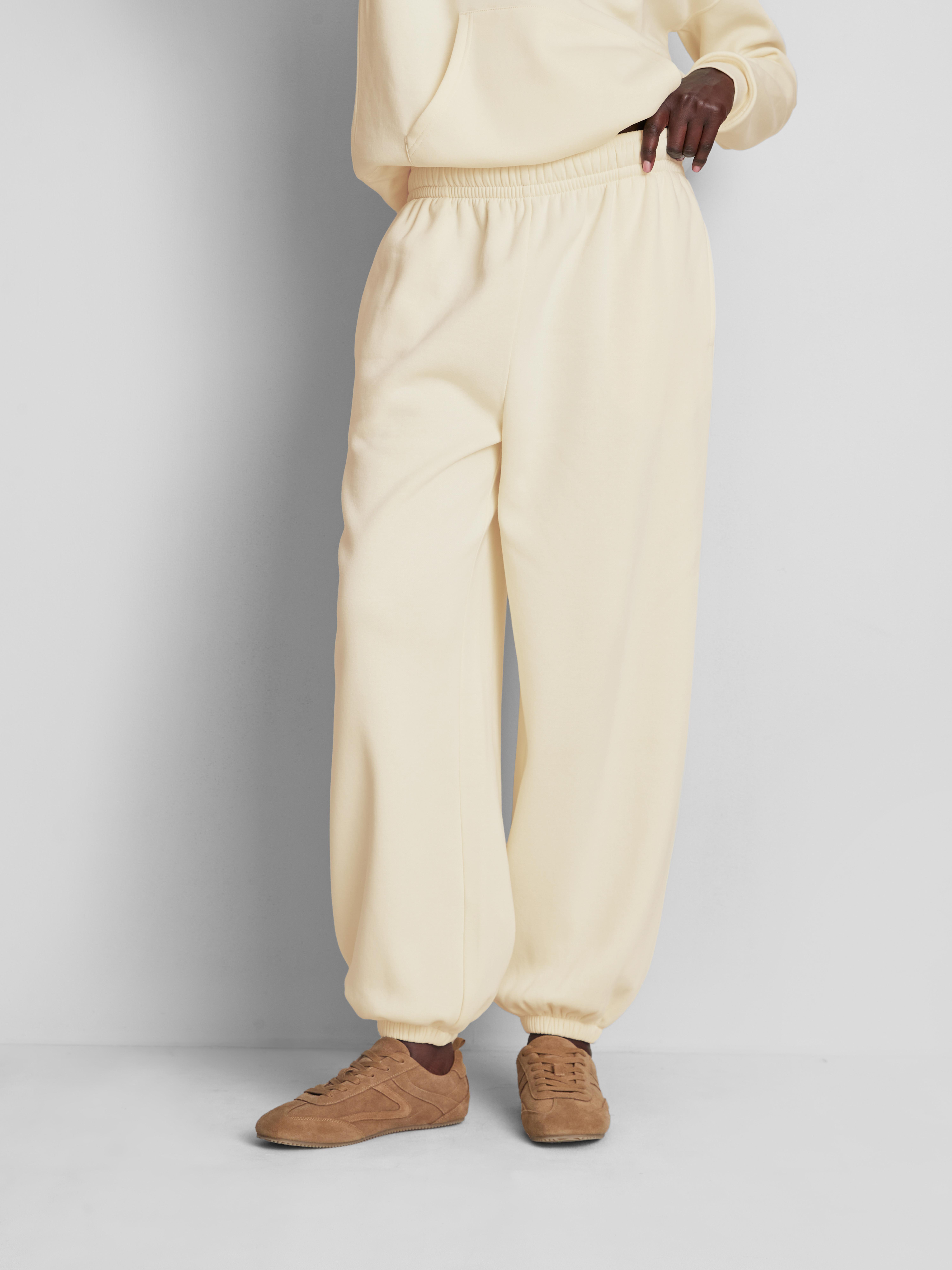 Cotton Blend Cuffed Joggers - Lemon