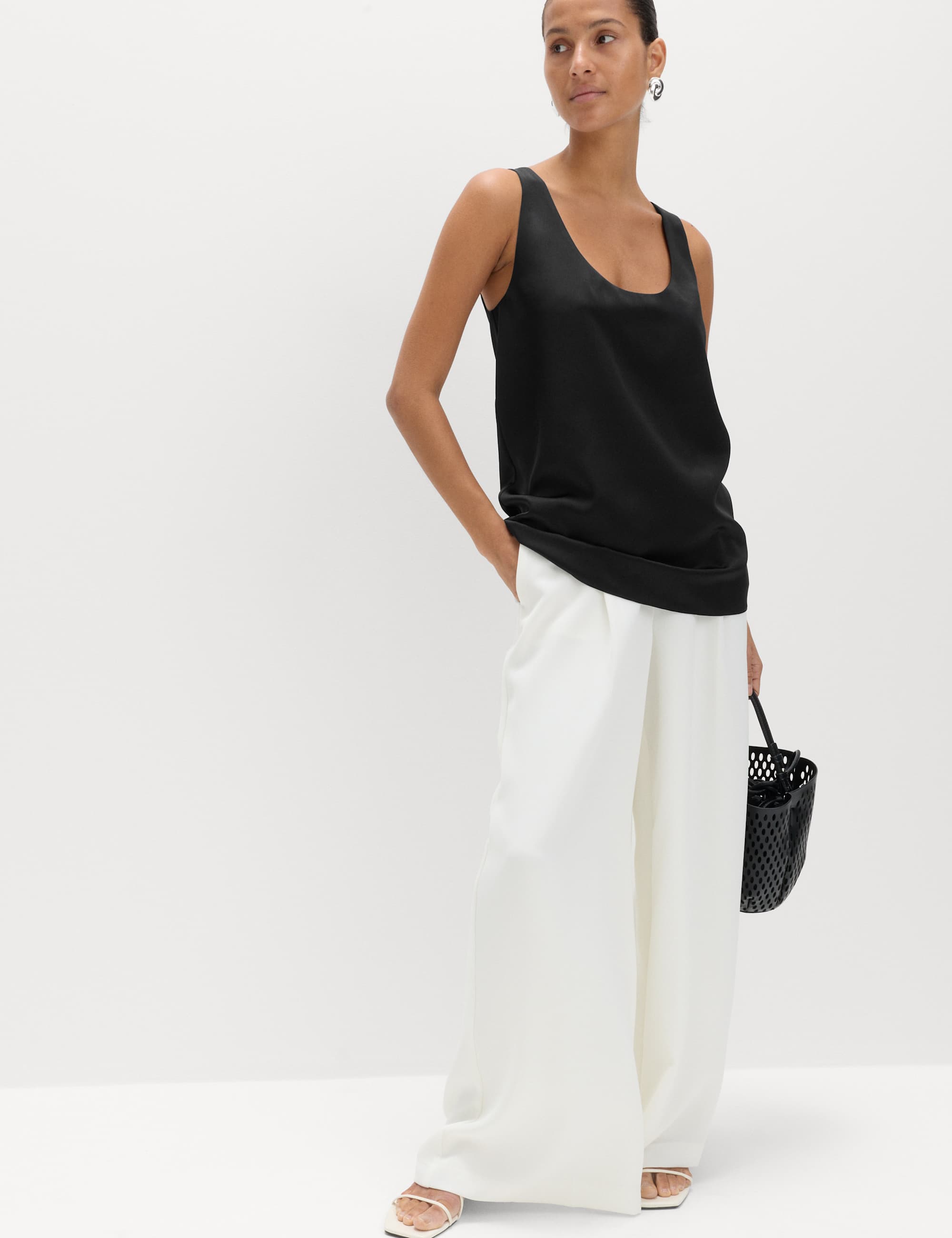 Satin Scoop Neck Cami Top