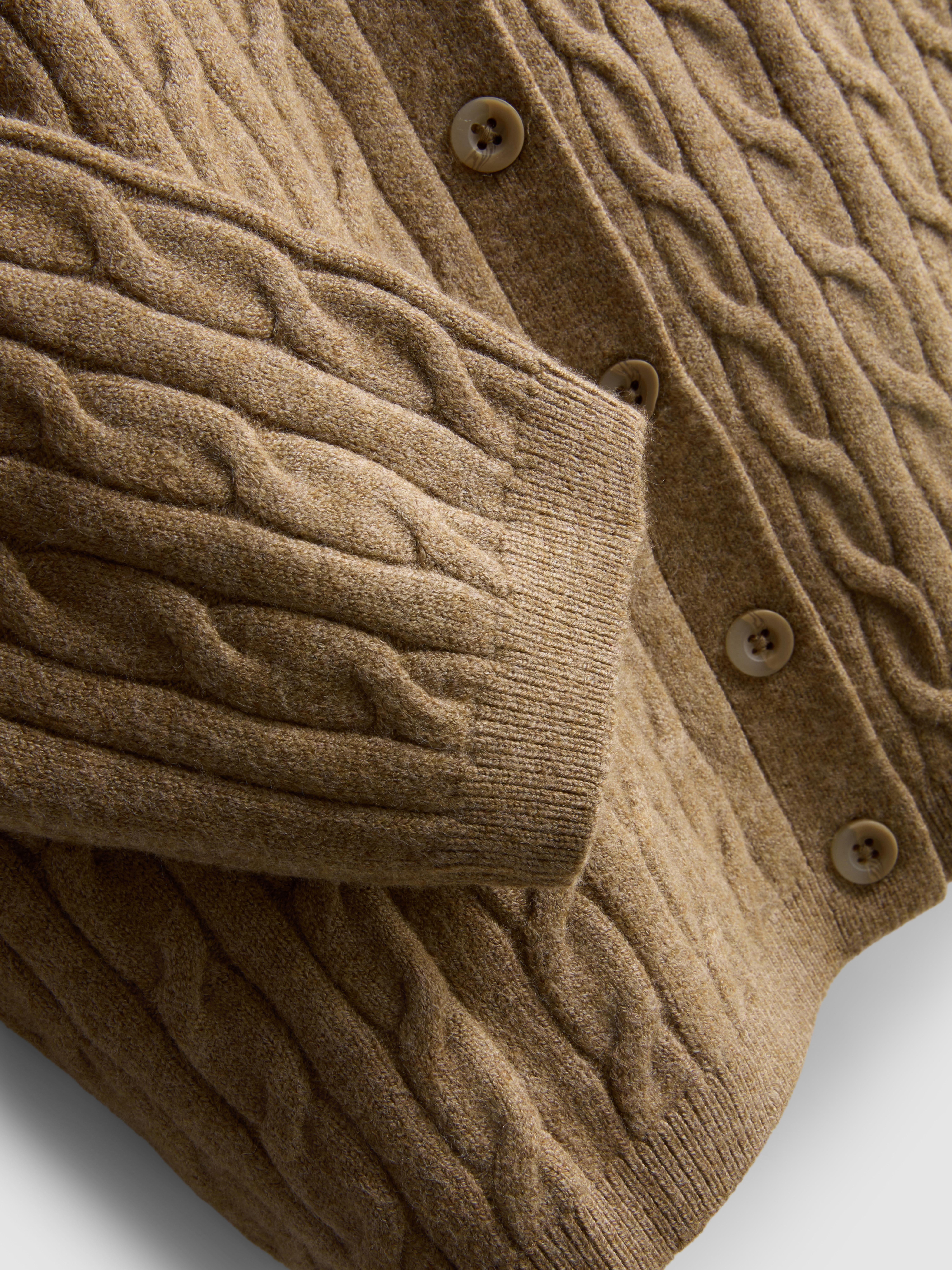 Cable Knit Cardigan - Taupe