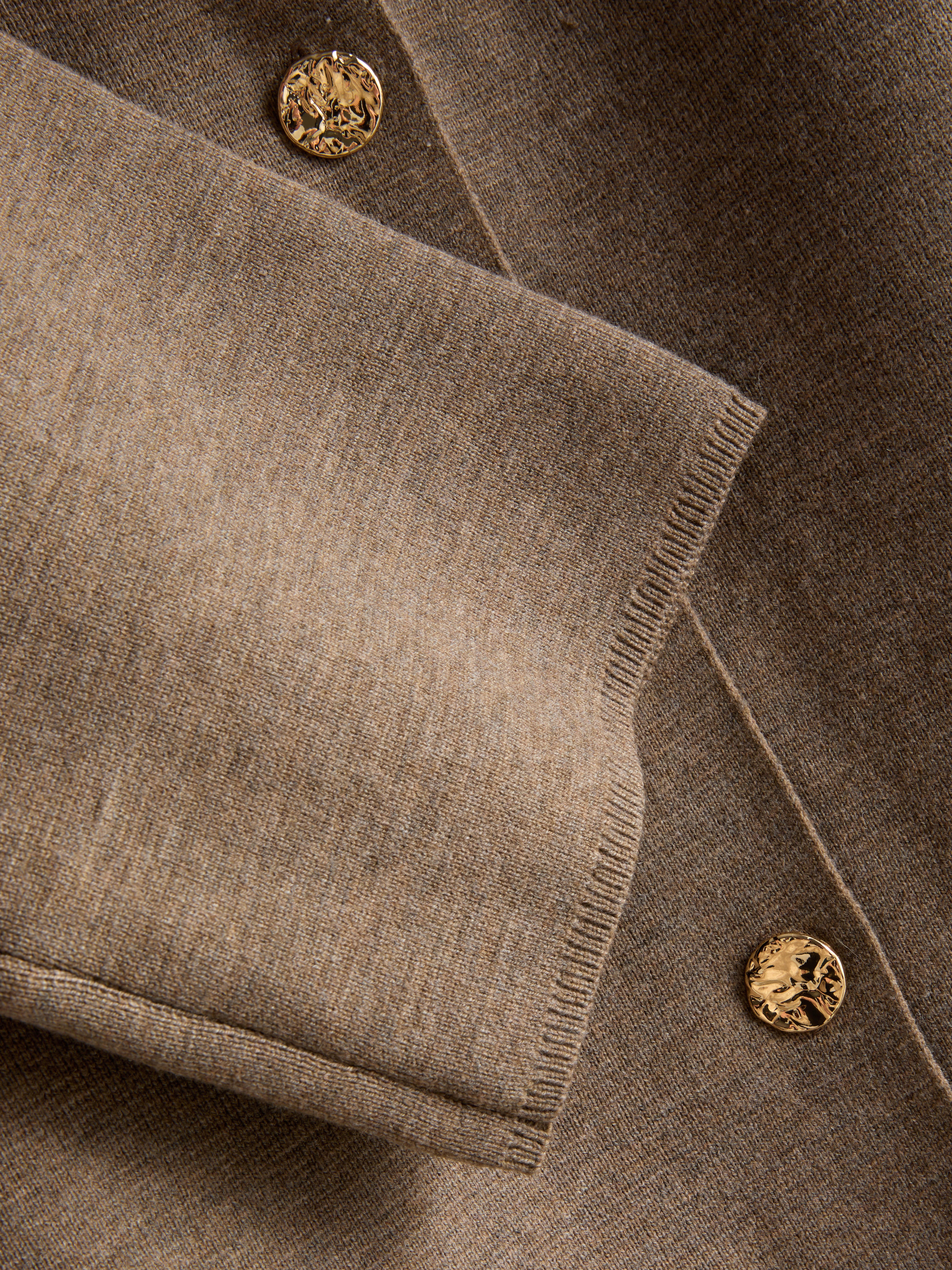 Boxy Roundneck Cardigan - Taupe