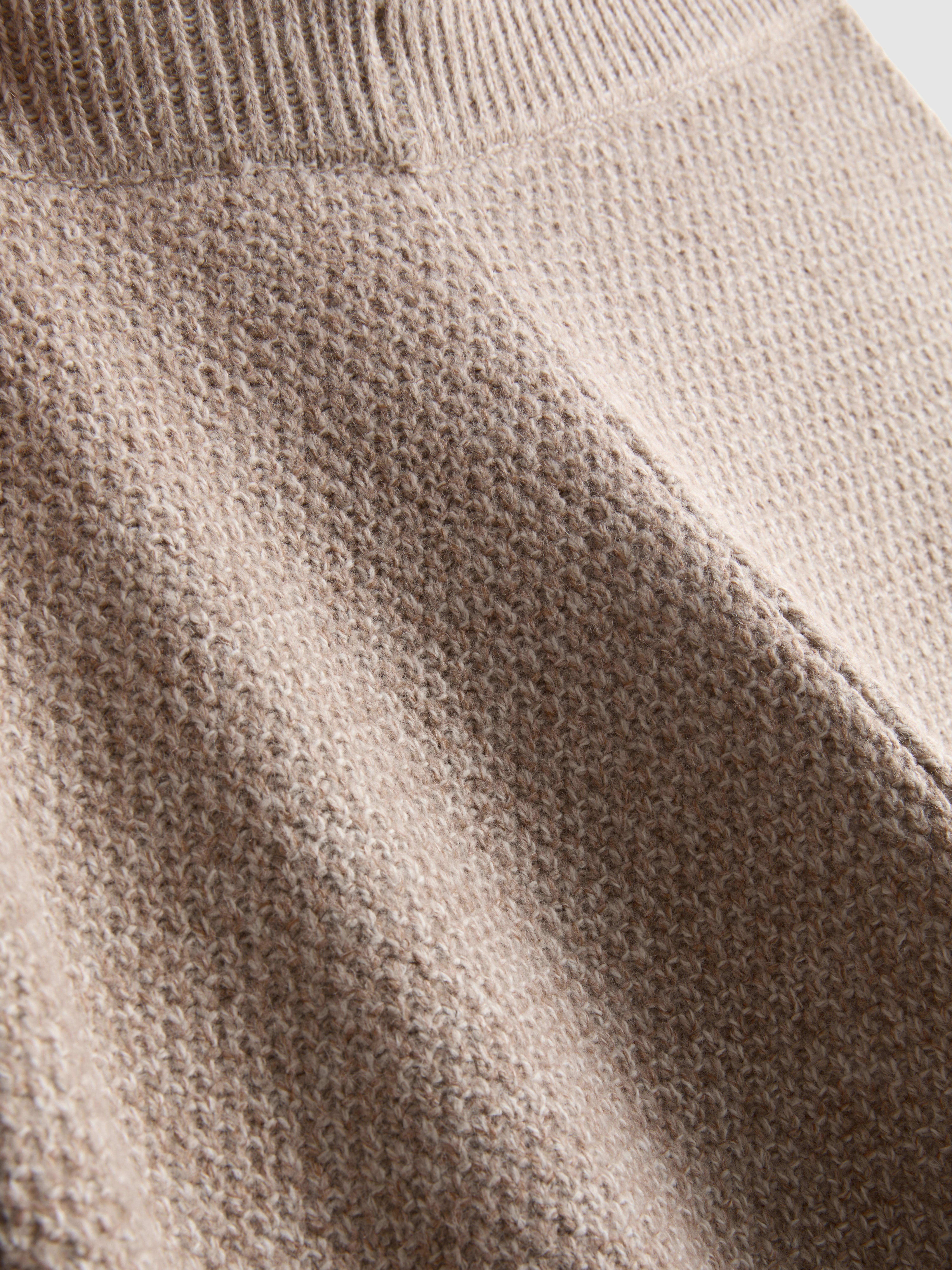 Knitted Marl Pants - Beige