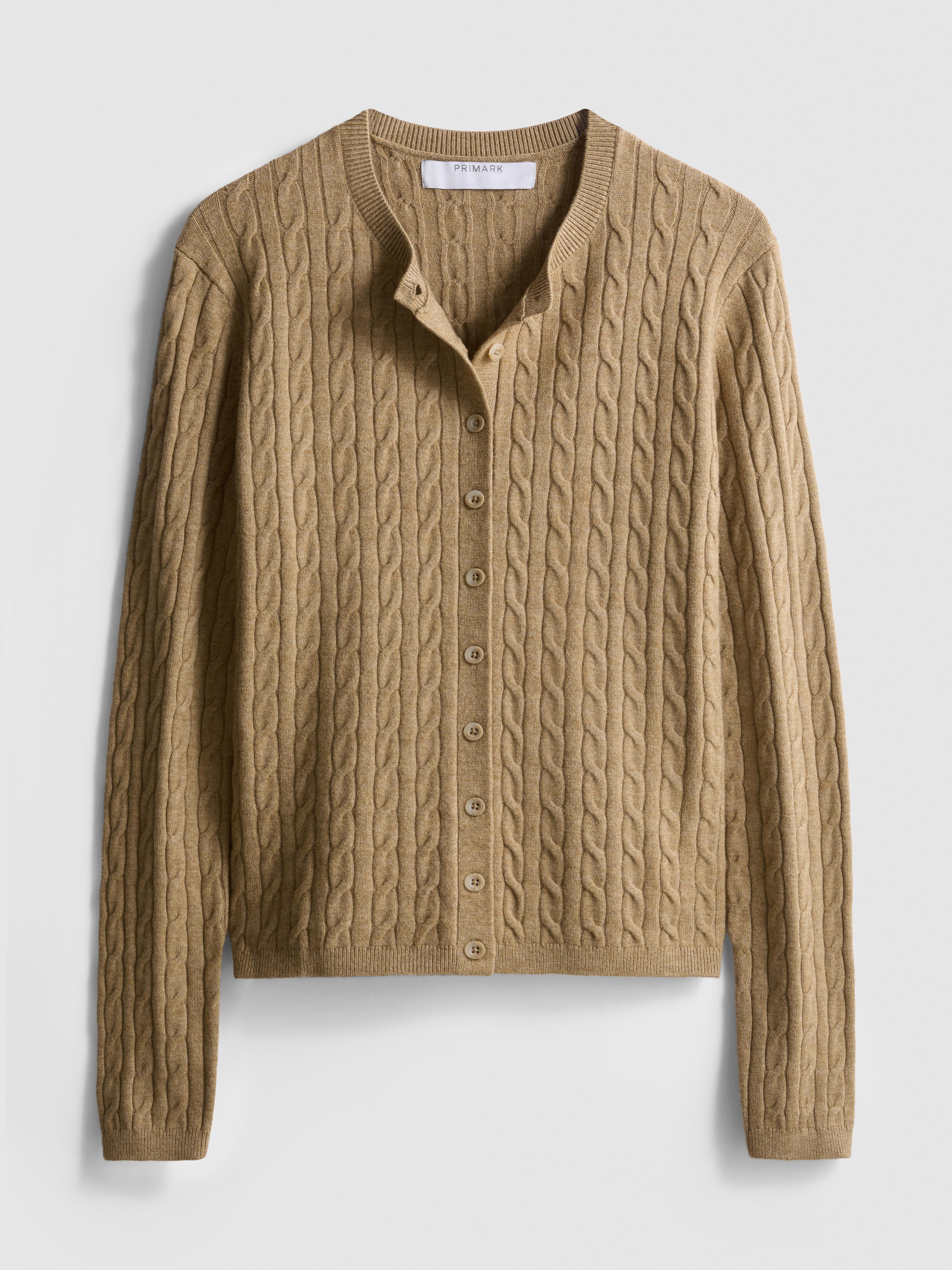 Cable Knit Cardigan - Taupe