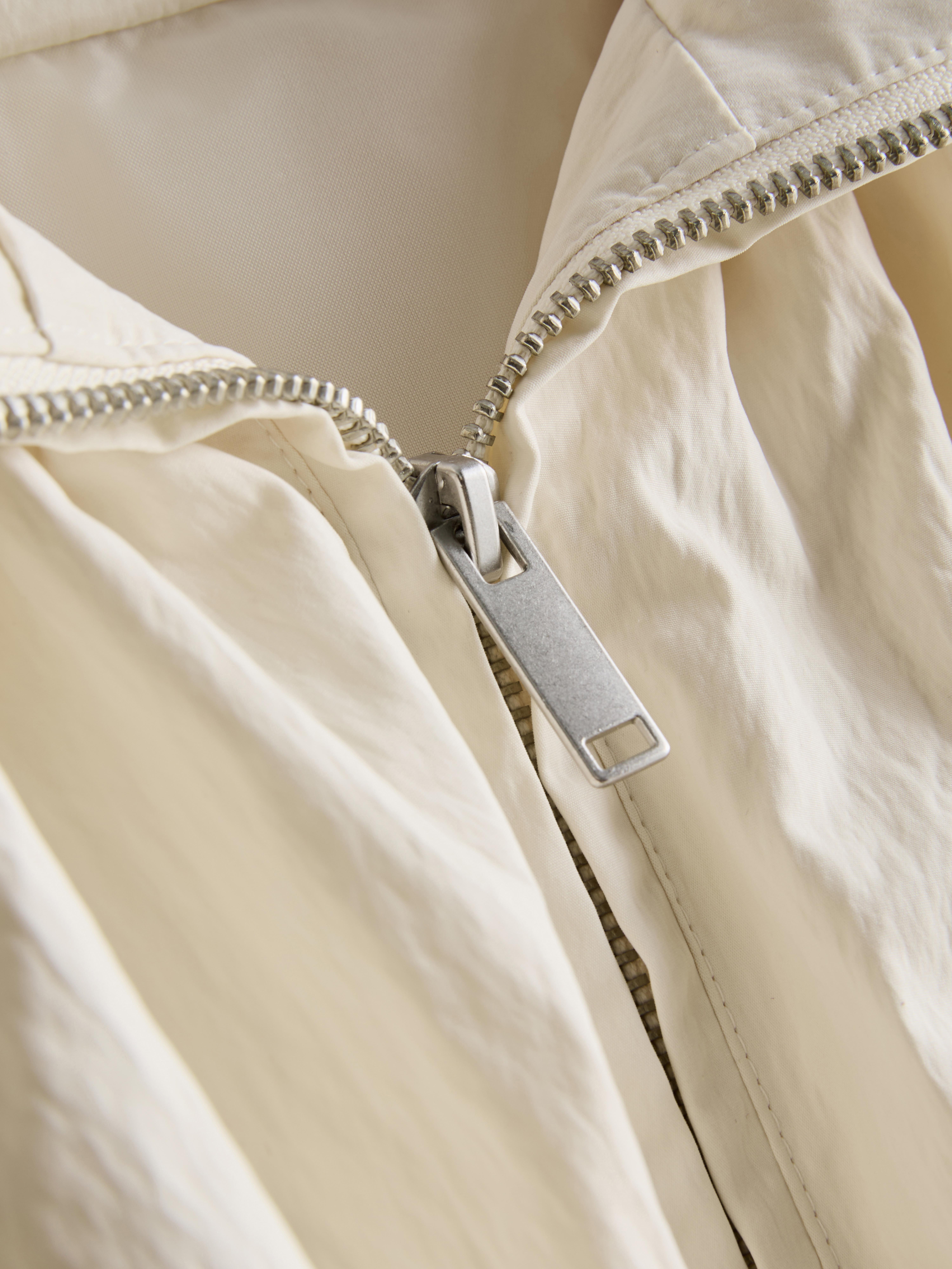 Ruched High-Neck Jacket - Ivory
