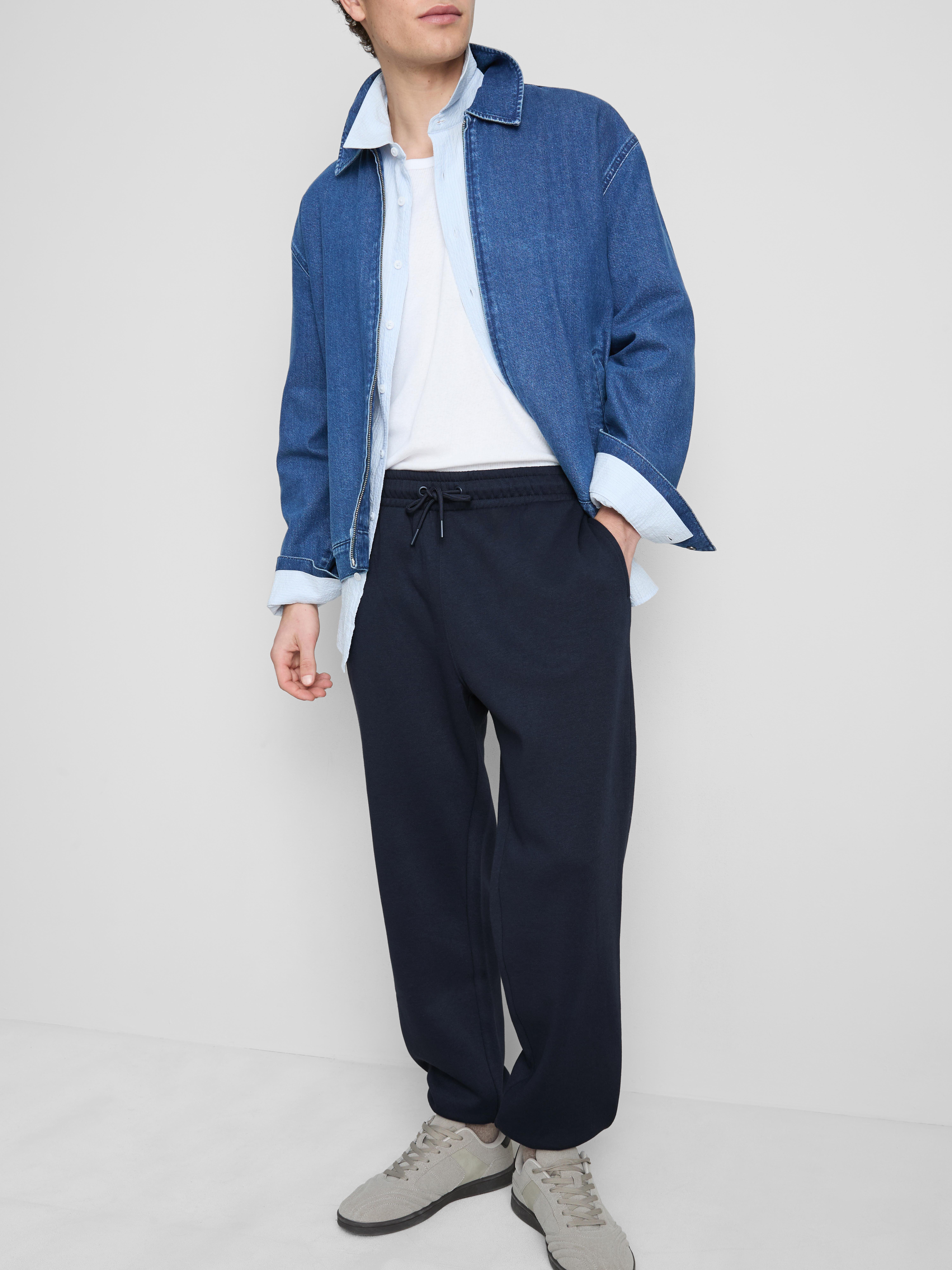 Stretch Waist Cuffed Joggers - Navy