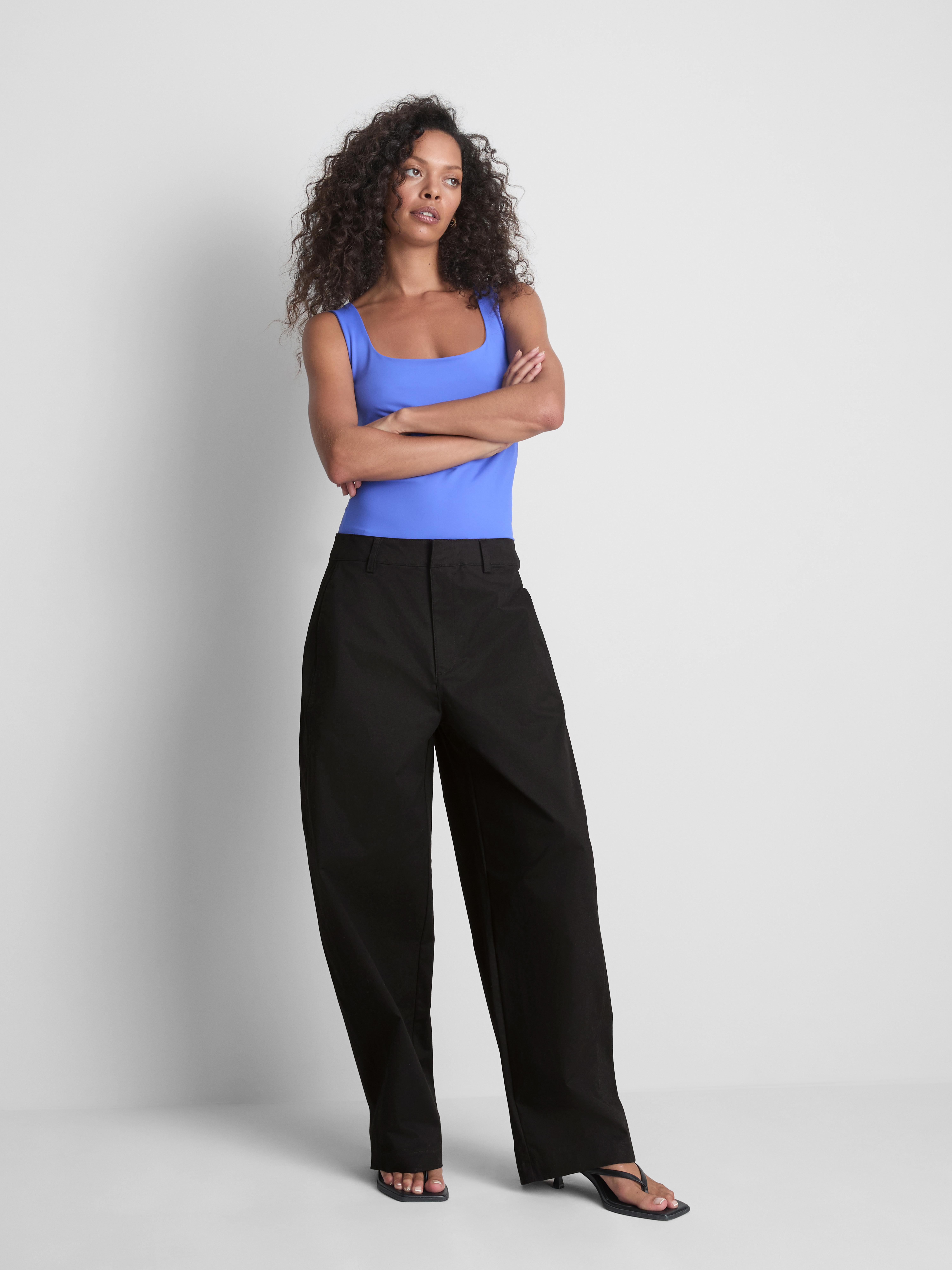 Cotton-Rich Barrel-Leg Utility Pants - Black