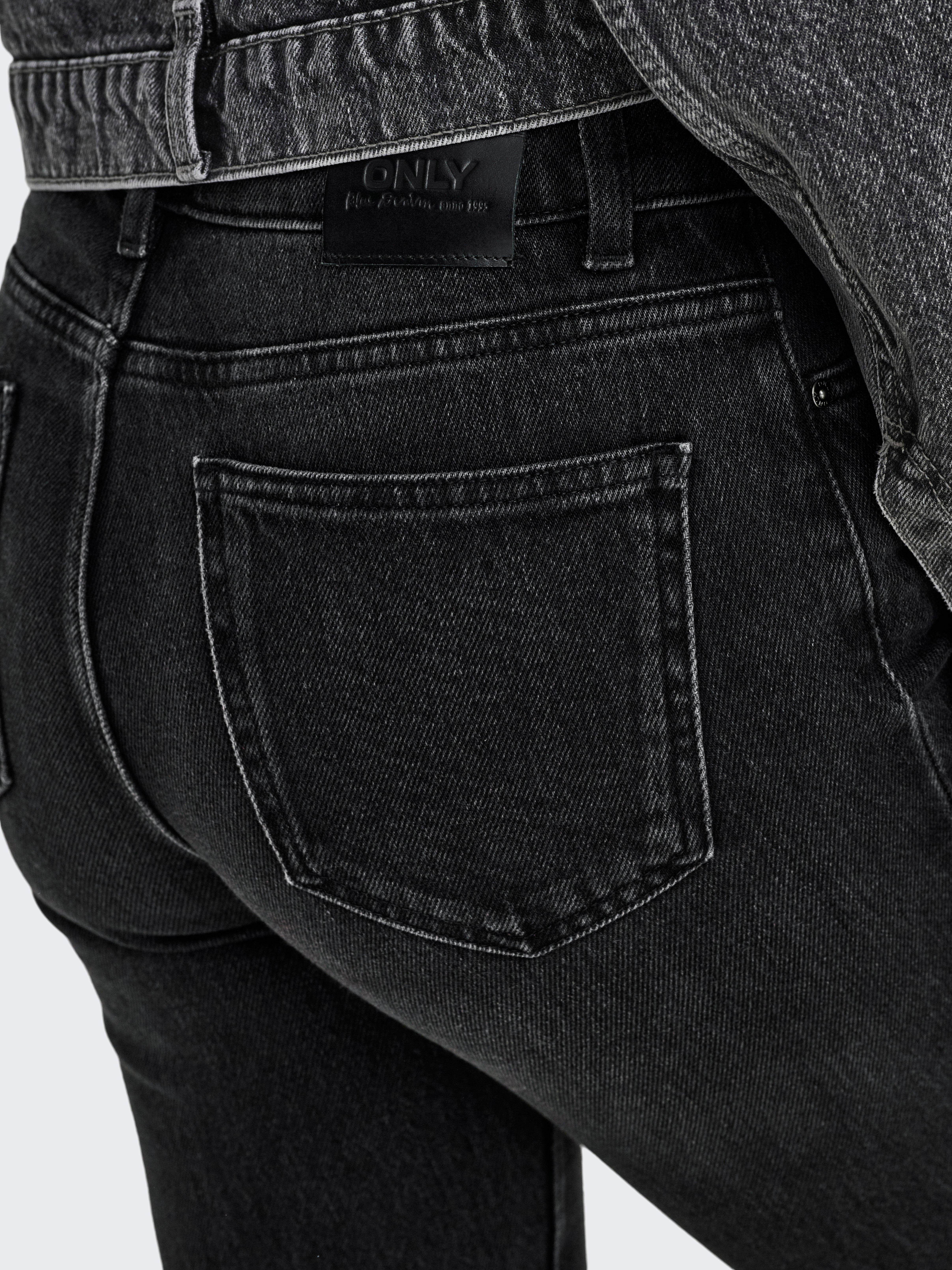 ONLEMILY High waist Straight Fit Ankle length Jeans Black Denim