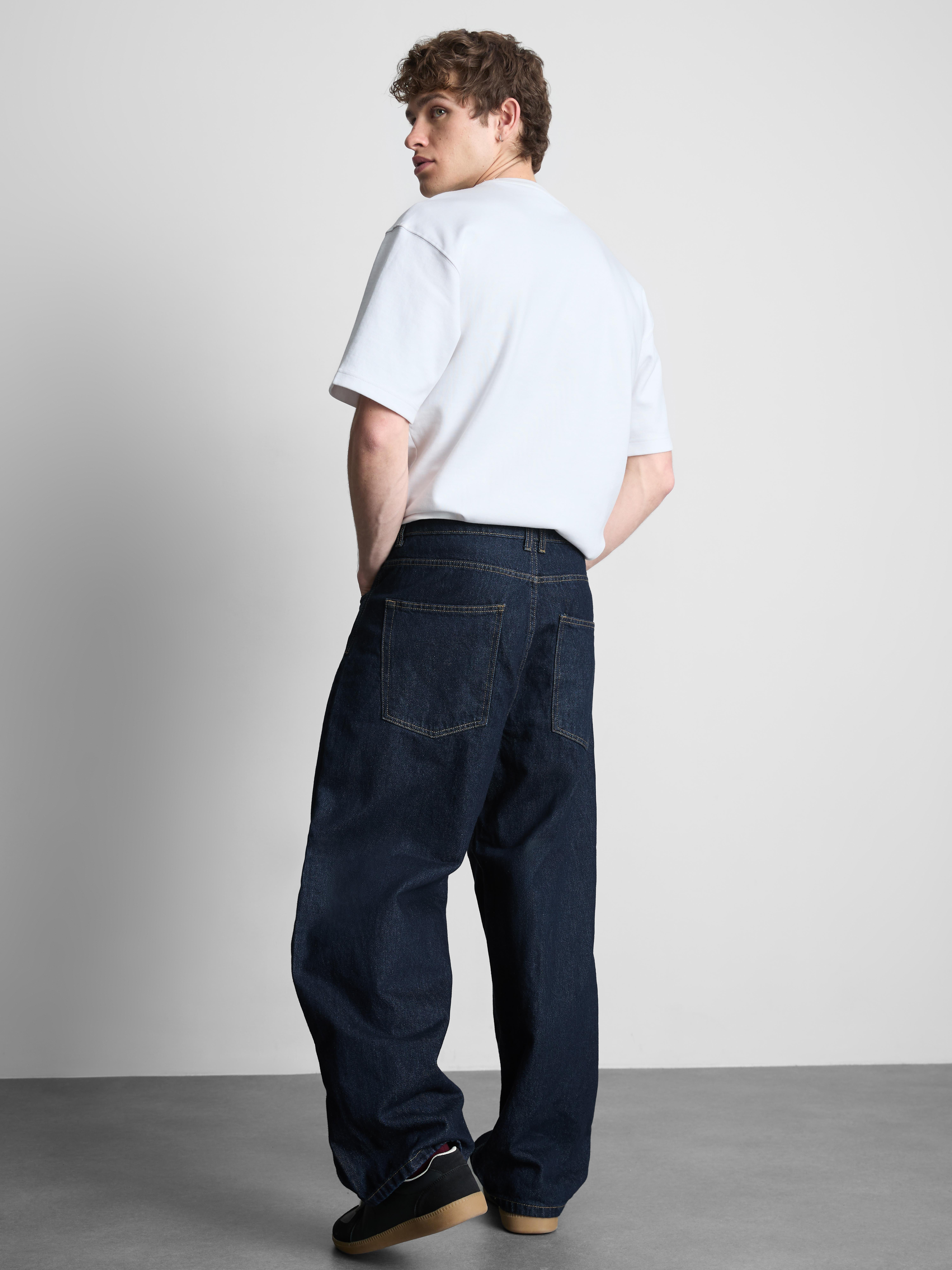 Mid-Rise Baggy Jeans - Indigo