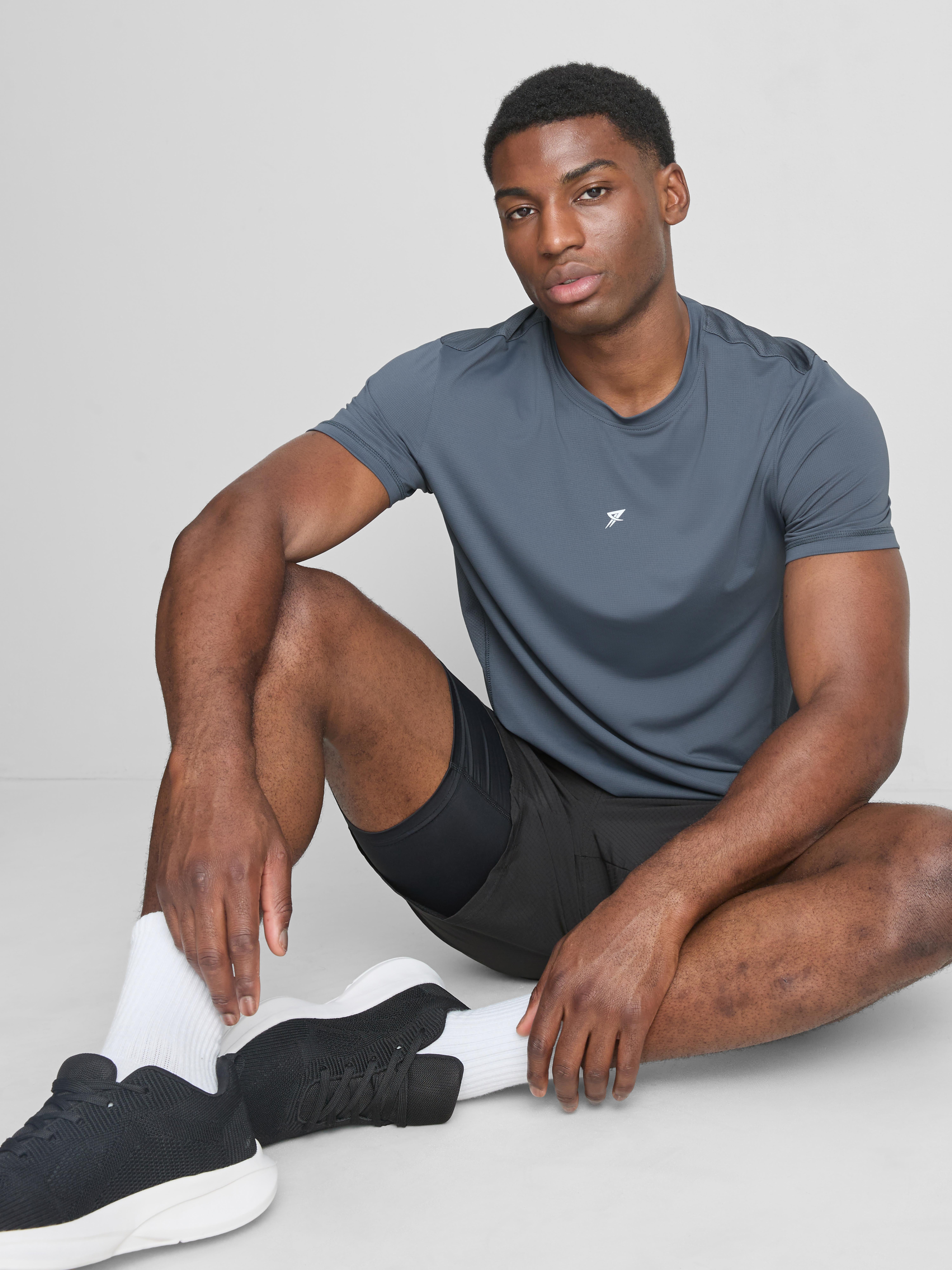 Panelled Gym T-Shirt - Blue