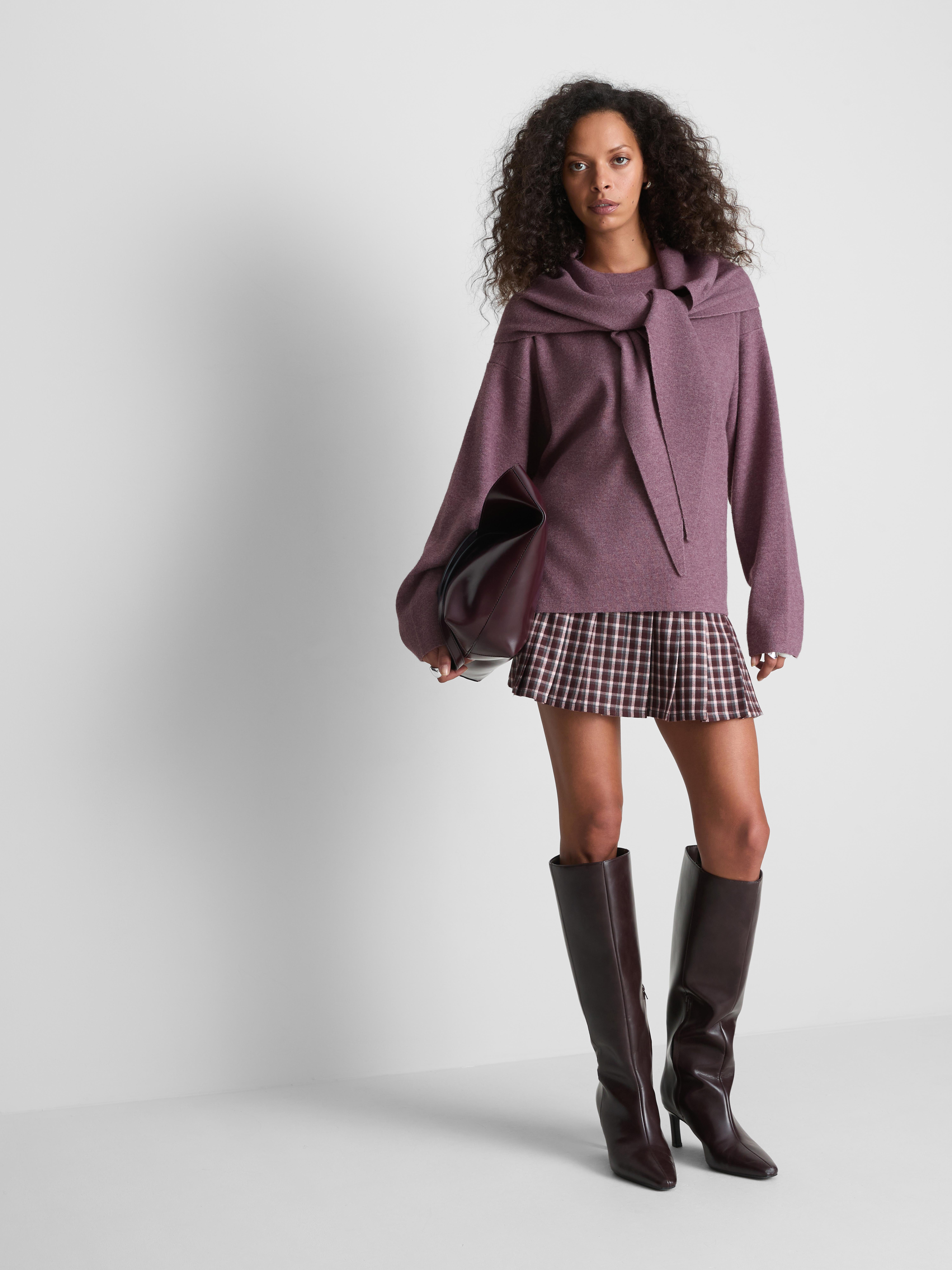 Paula Echevarría Scarf Detail Sweater - Light Purple