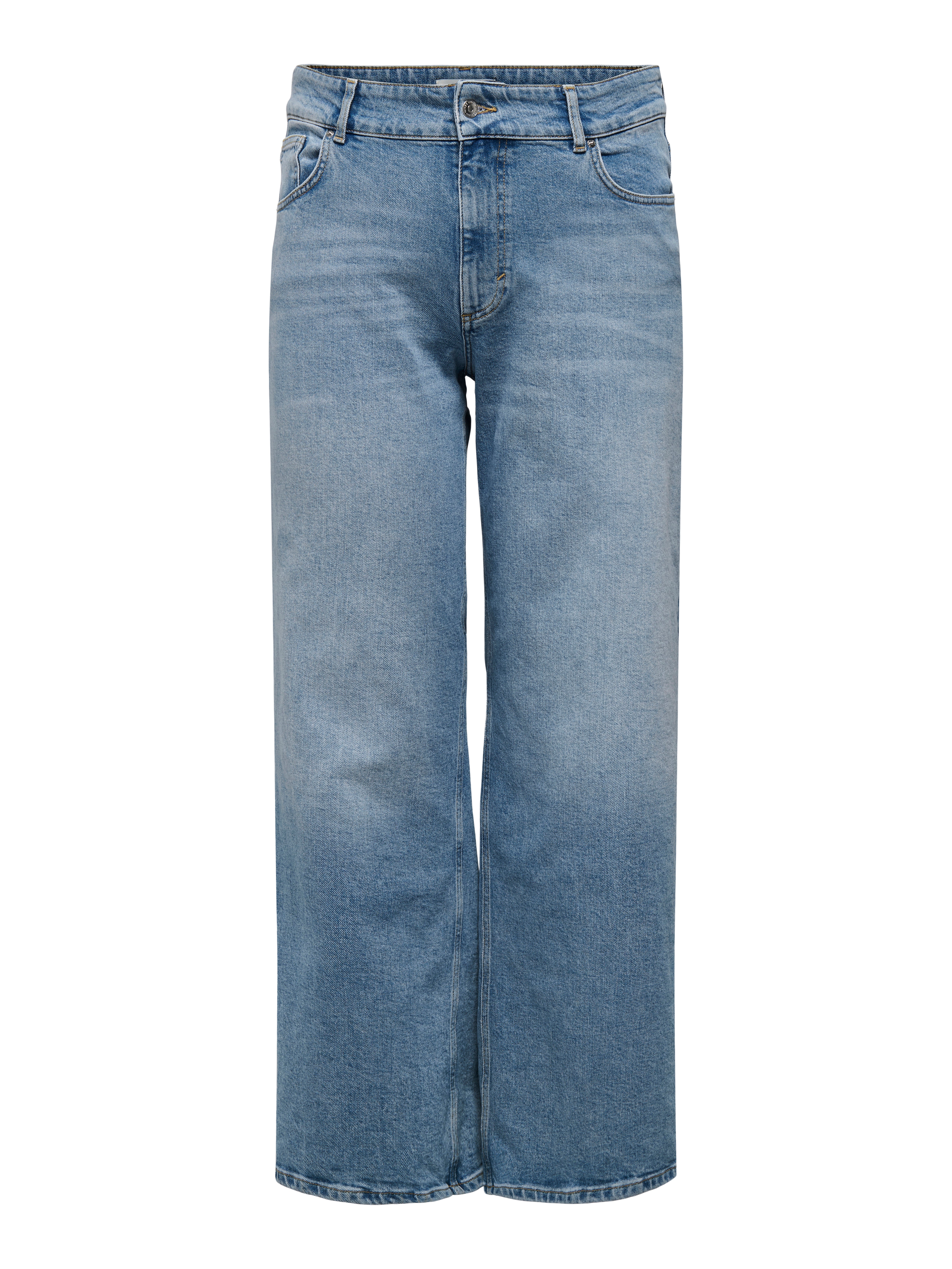 CARJUICY High waist Wide Leg Fit Jeans Medium Blue Denim