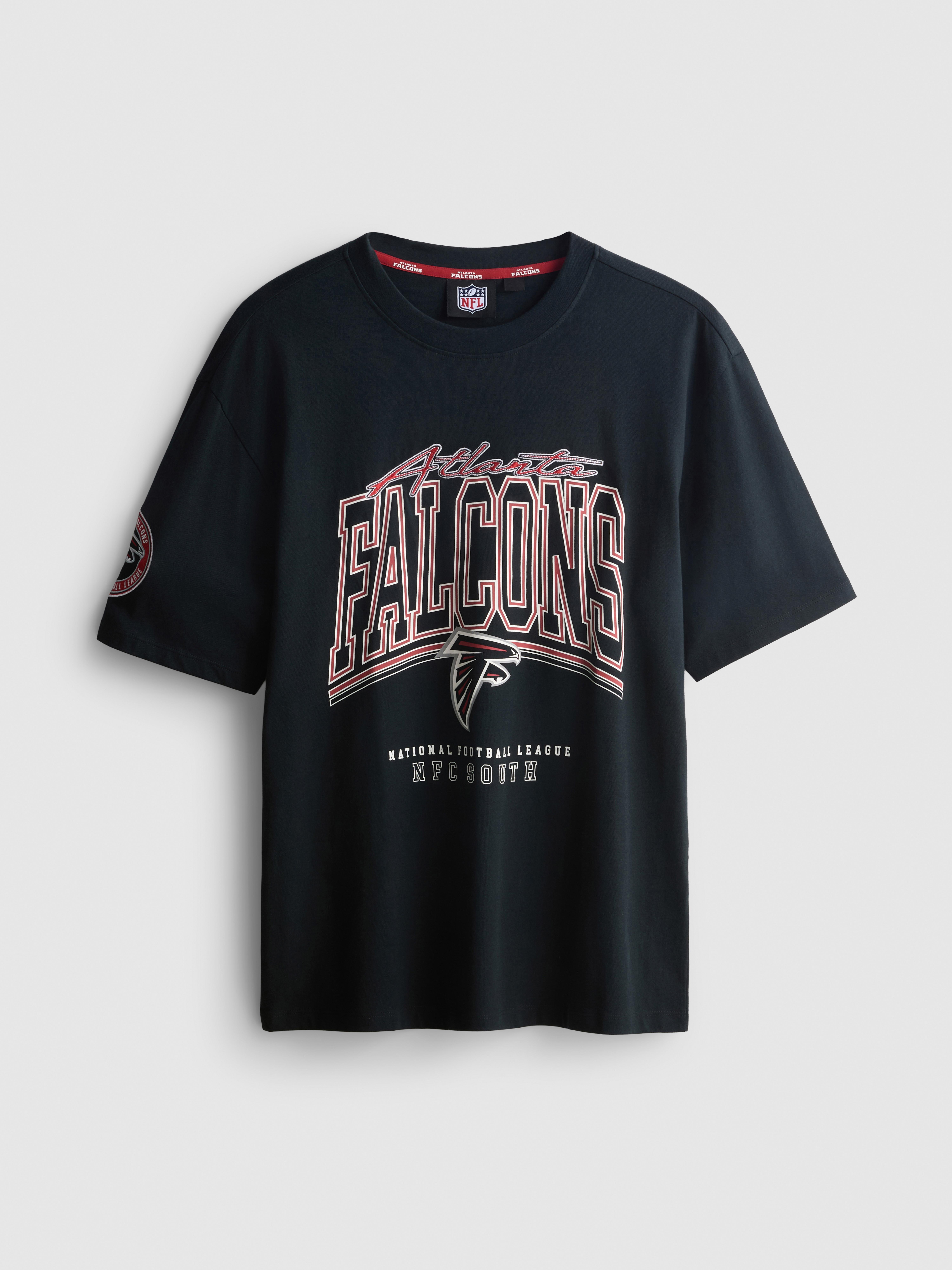 NFL Atlanta Falcons Pure Cotton Graphic T-Shirt - Black