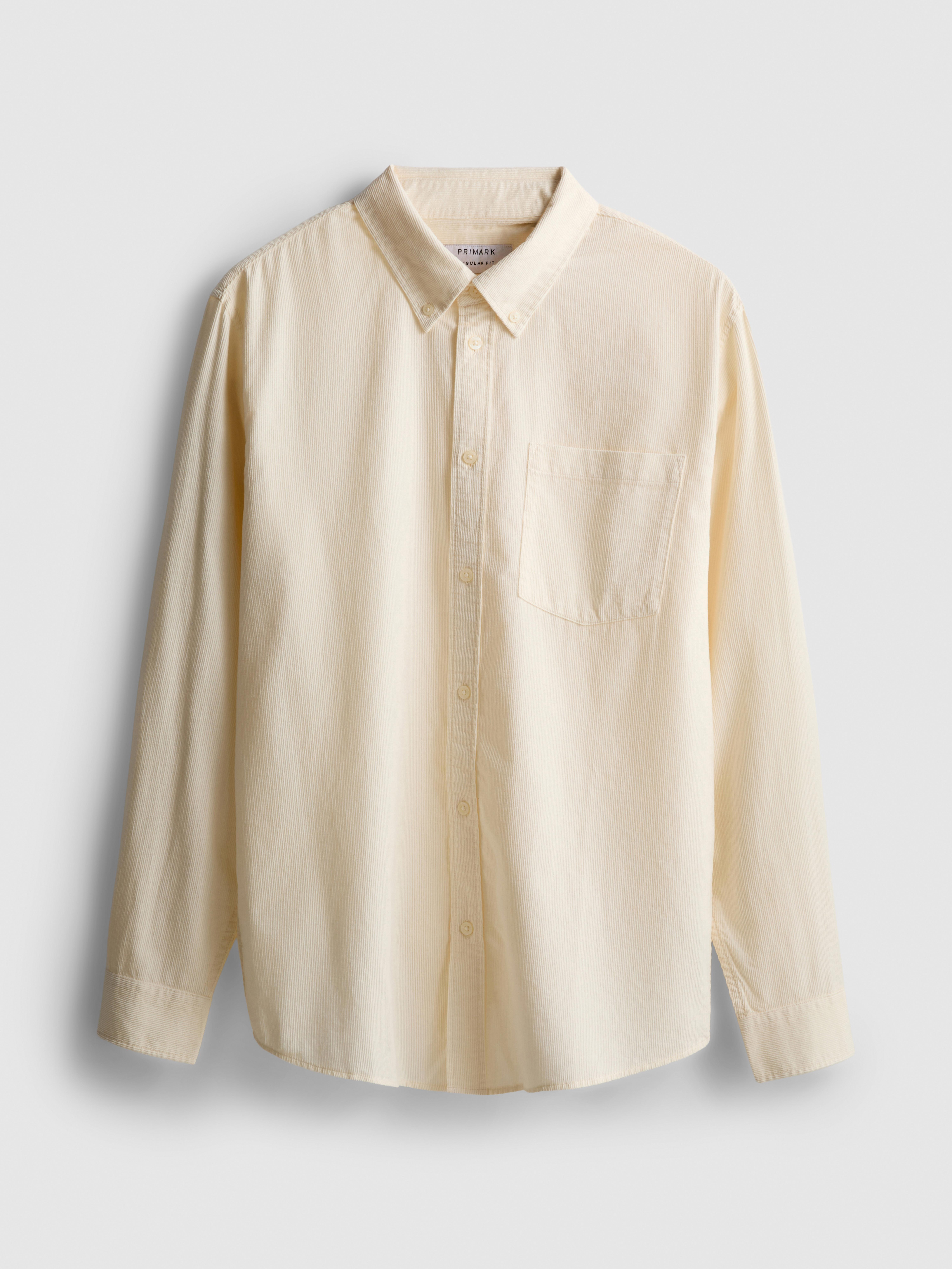 Pure Cotton Corduroy Shirt - Ivory