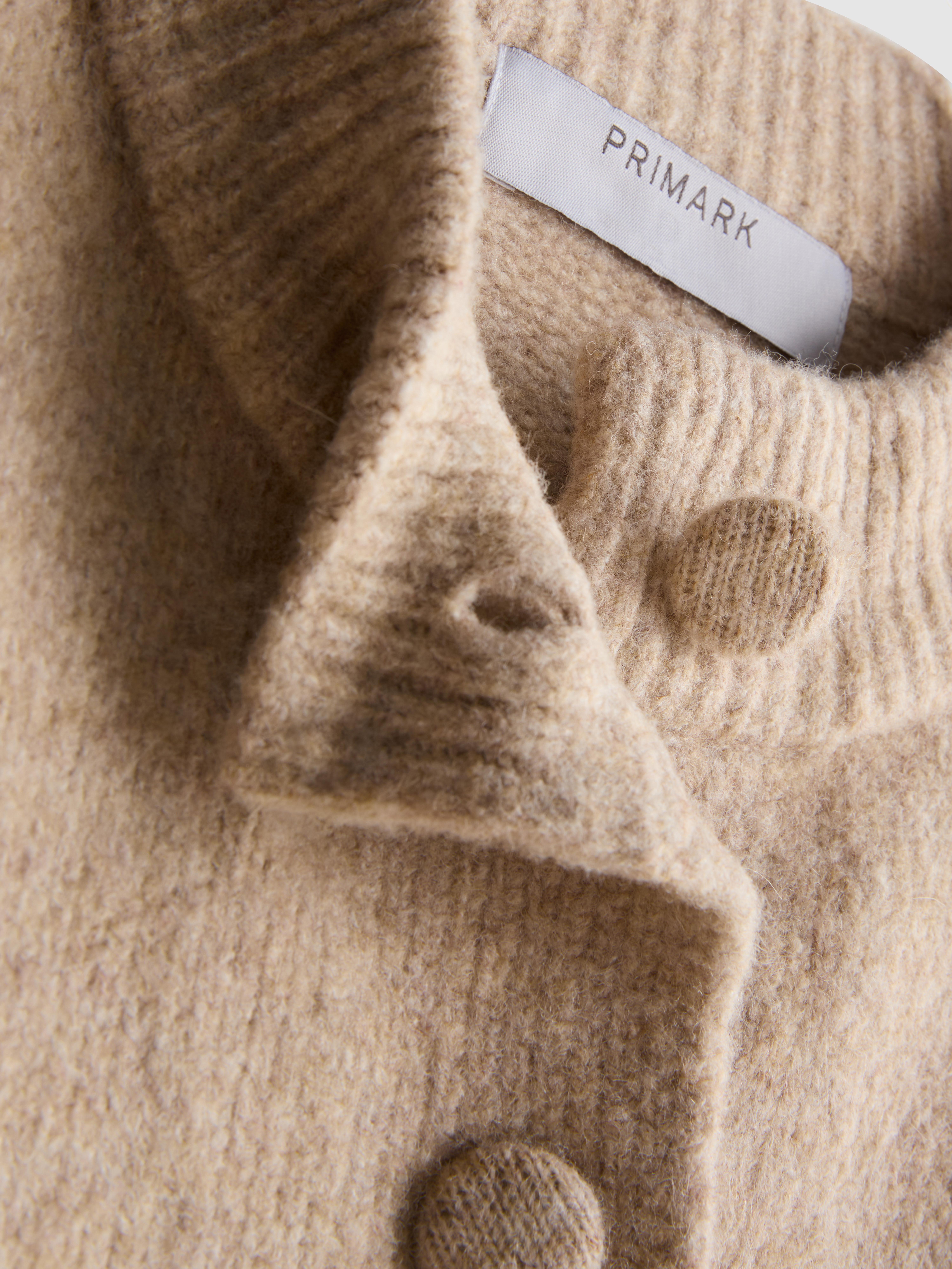 Knitted Bomber Cardigan - Oatmeal