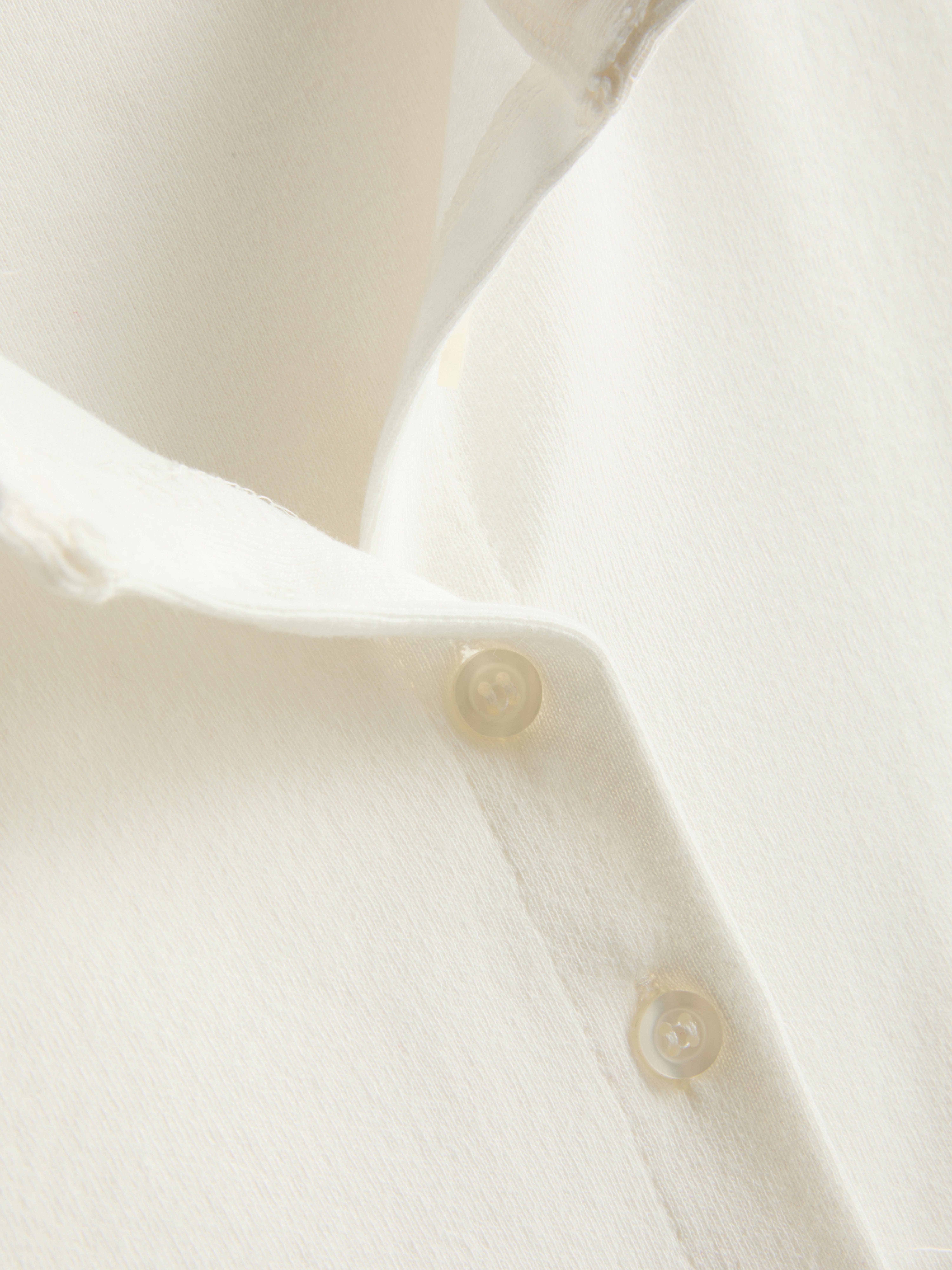 Cotton Rich Button-Up T-Shirt - White
