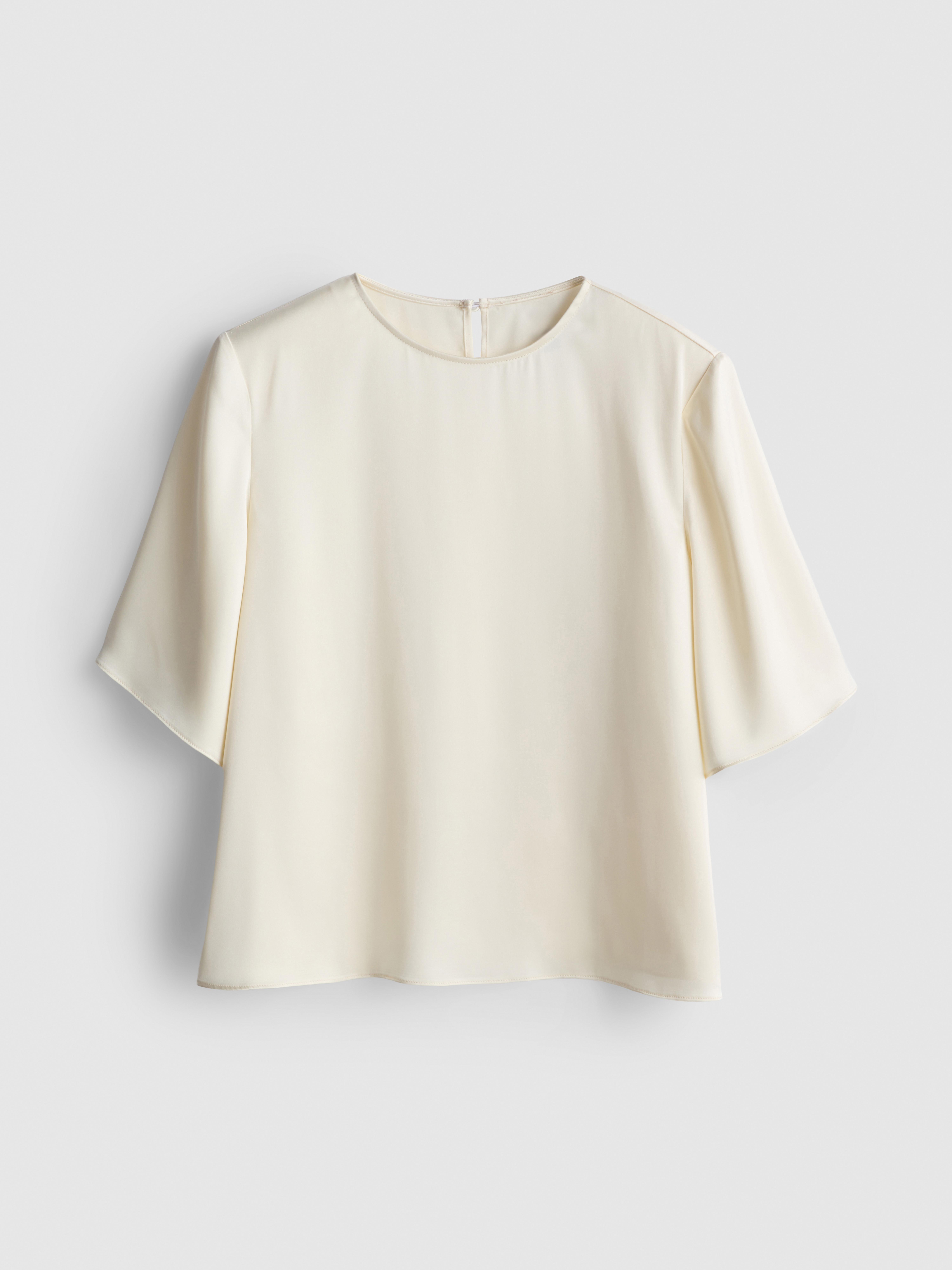 Satin Shoulder Pad Tee - Gold